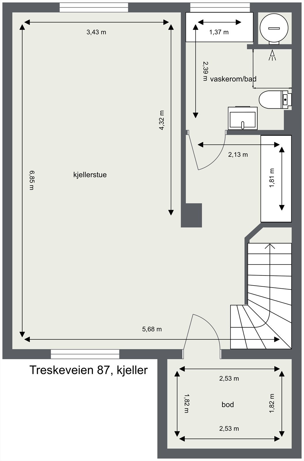 Plantegning kjeller Galleribilde