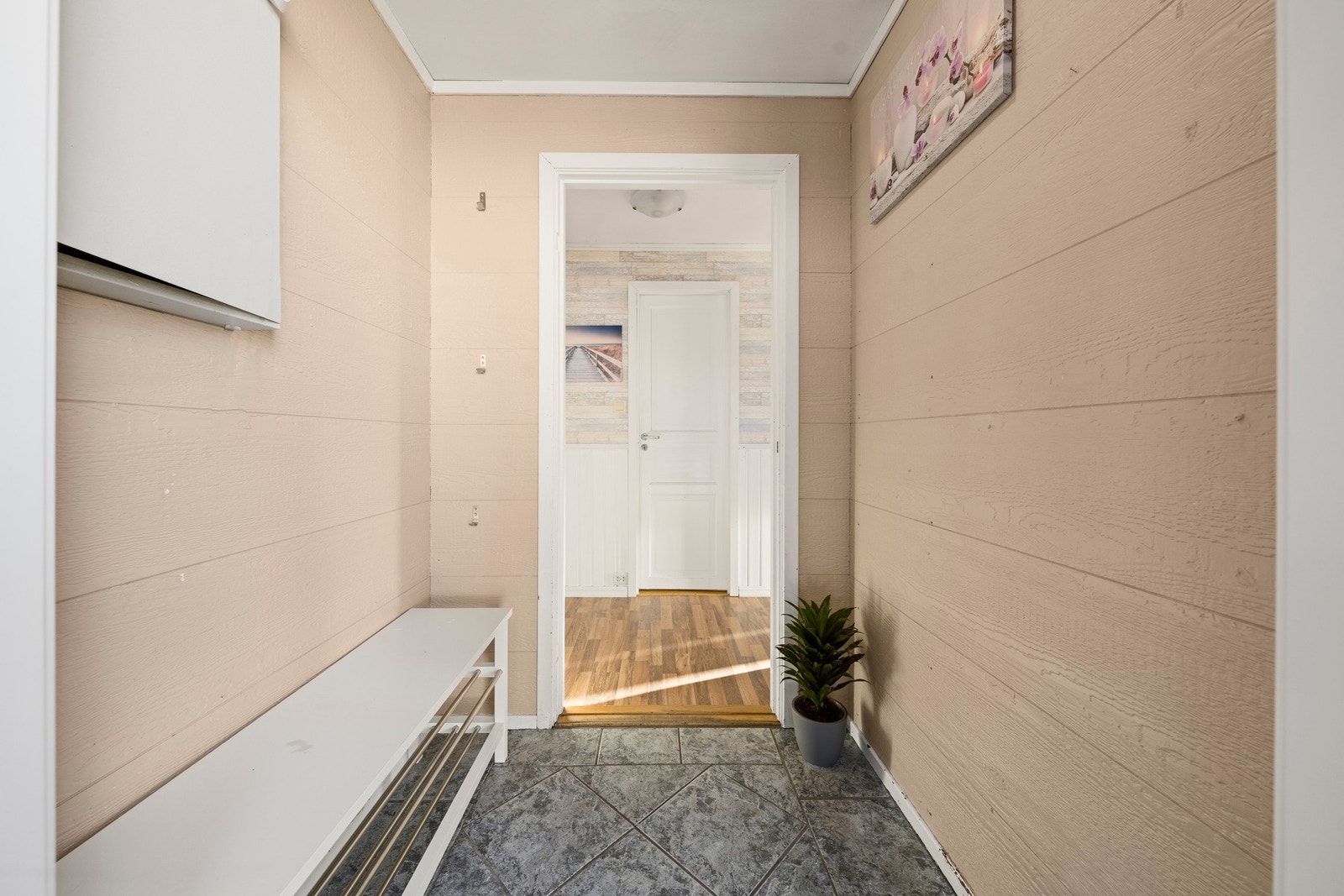 Fra inngangspartiet er det direkte adkomst til boligens hovedplan Galleribilde