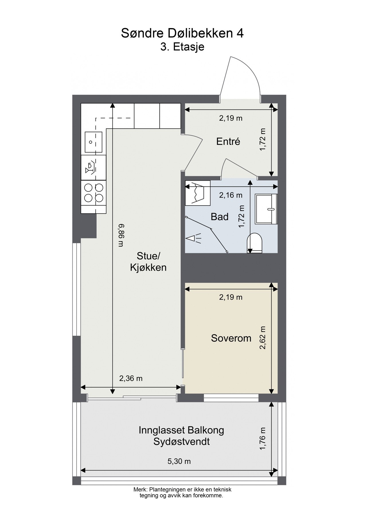Målsatt plantegning. Galleribilde