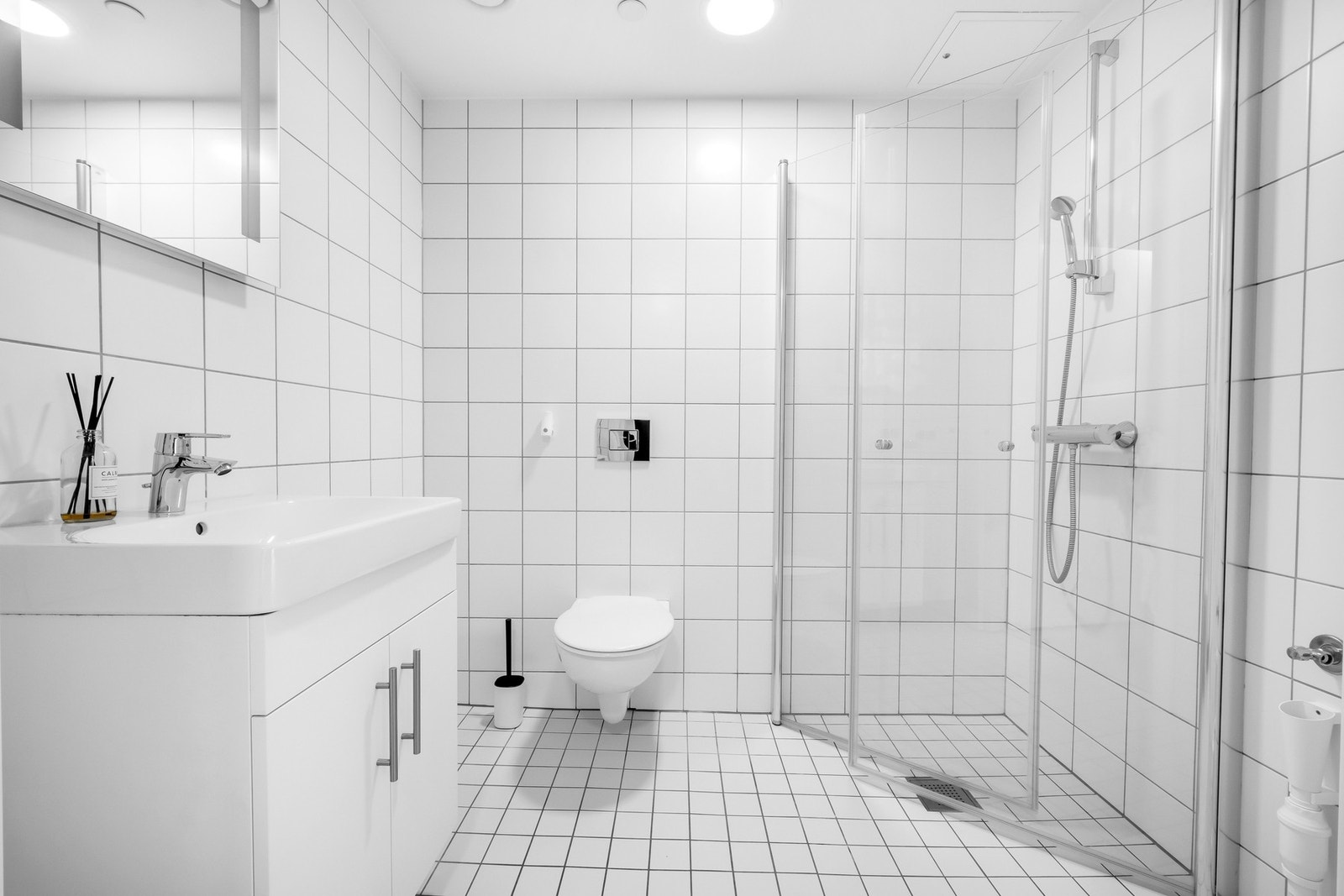 Flislagt bad med gulvvarme. Galleribilde