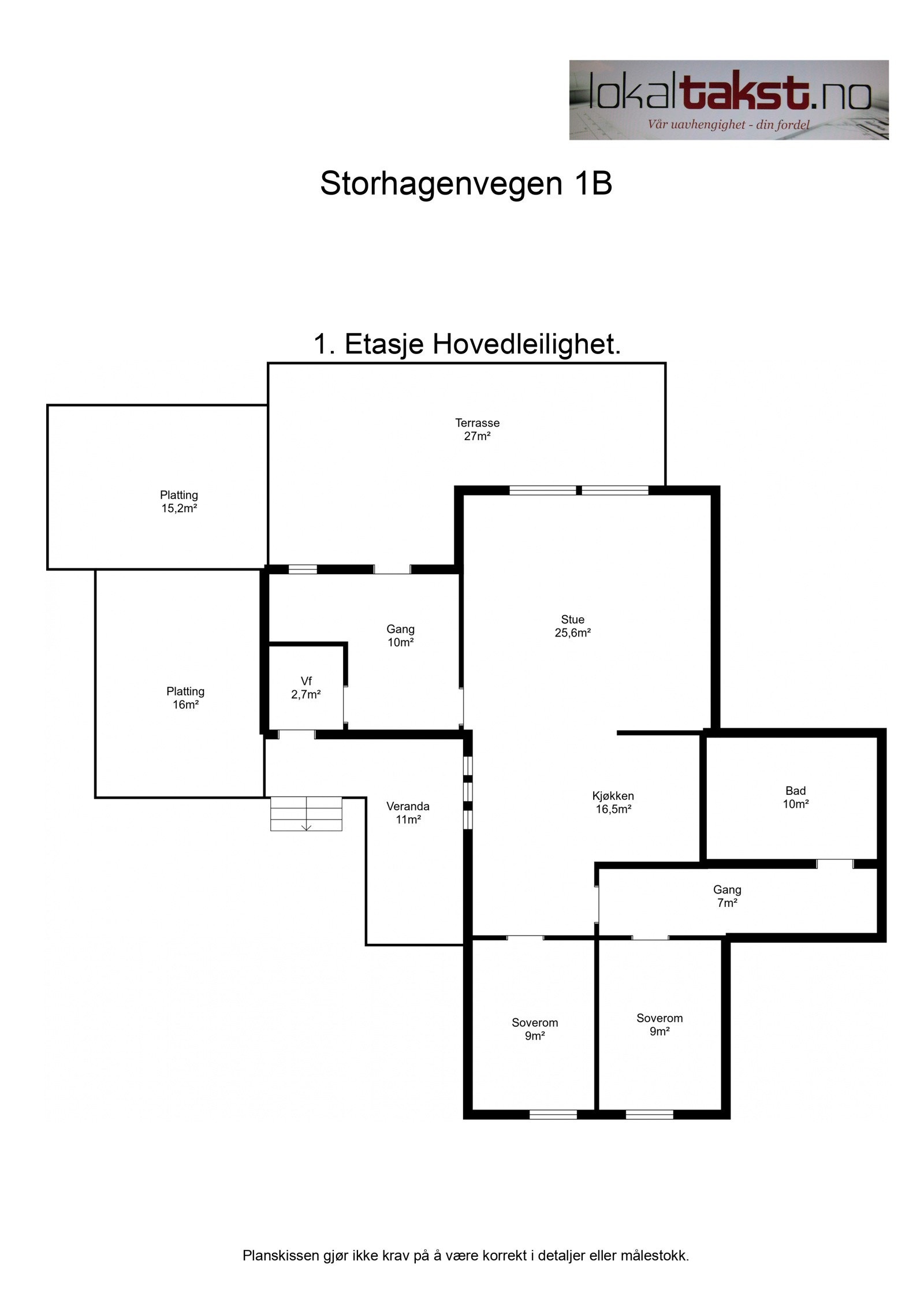 Planskisse - 1. etasje hovedleilighet Galleribilde