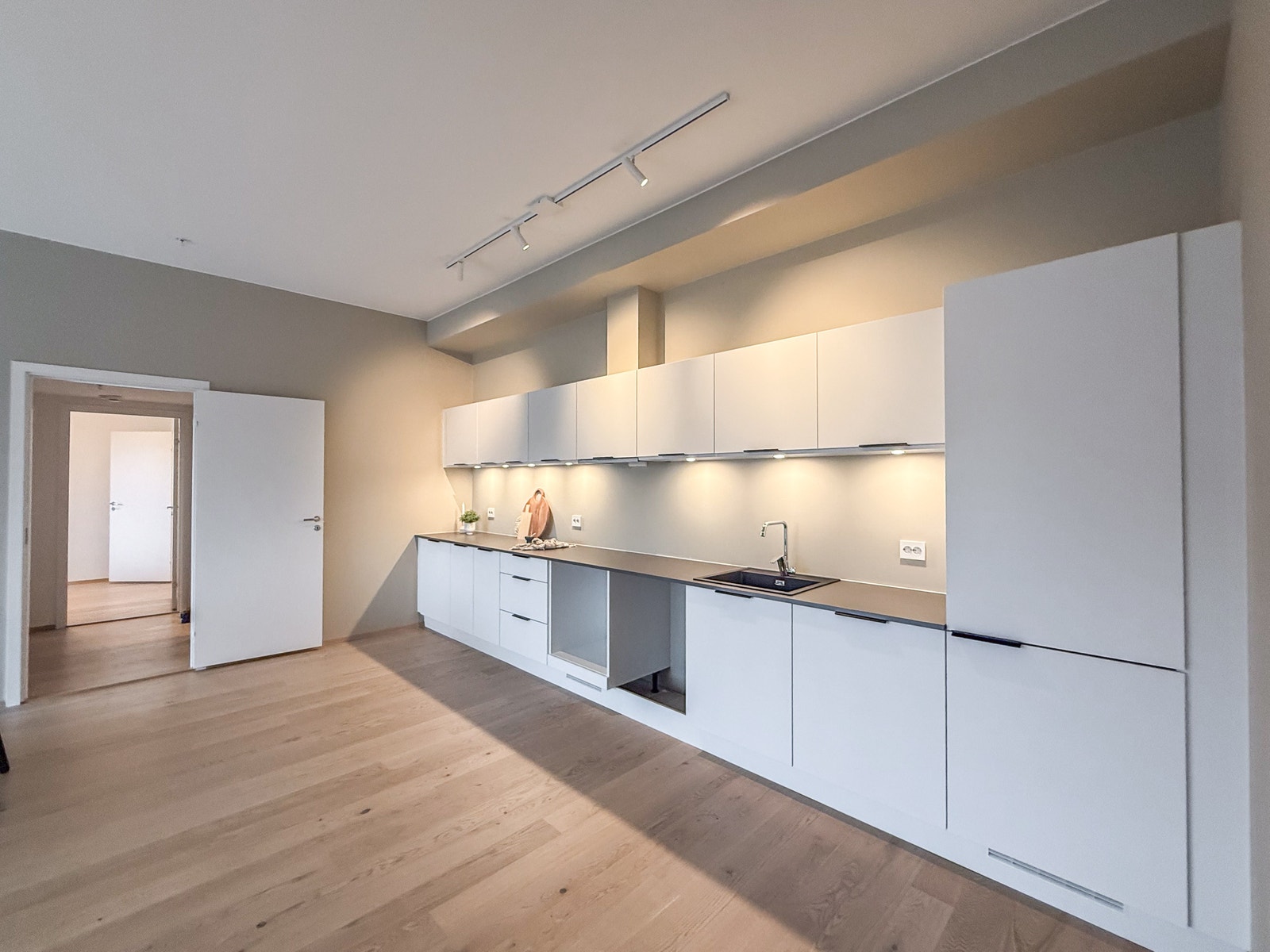 Moderne kjøkken. Hvitevarer vil bli satt inn. Galleribilde