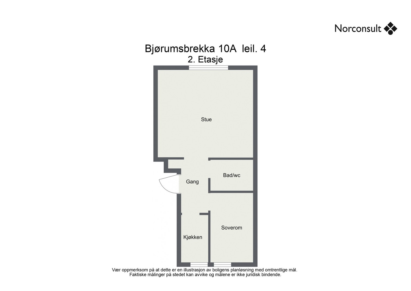 Leilighetens planskisse. Galleribilde