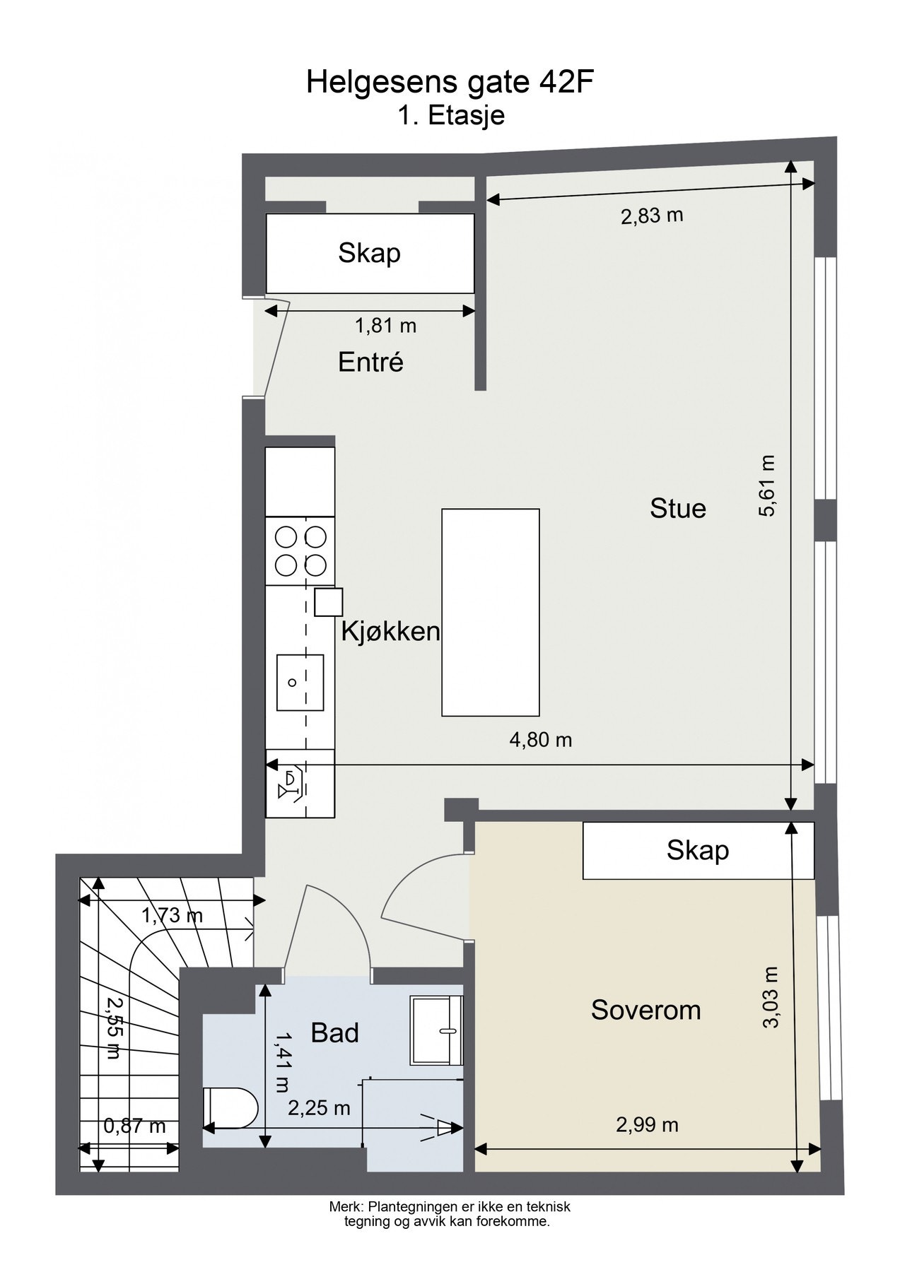 Plantegning 1. etasje Galleribilde
