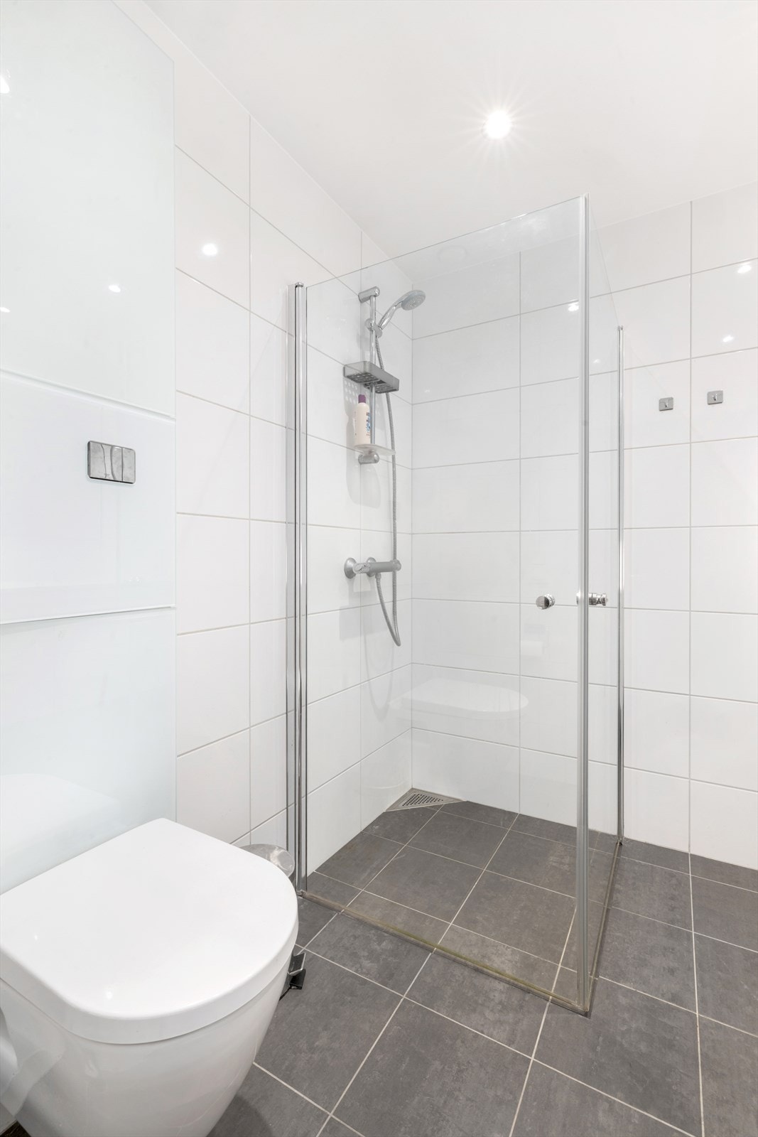 Innfellbart dusjhjørne i glass. Galleribilde