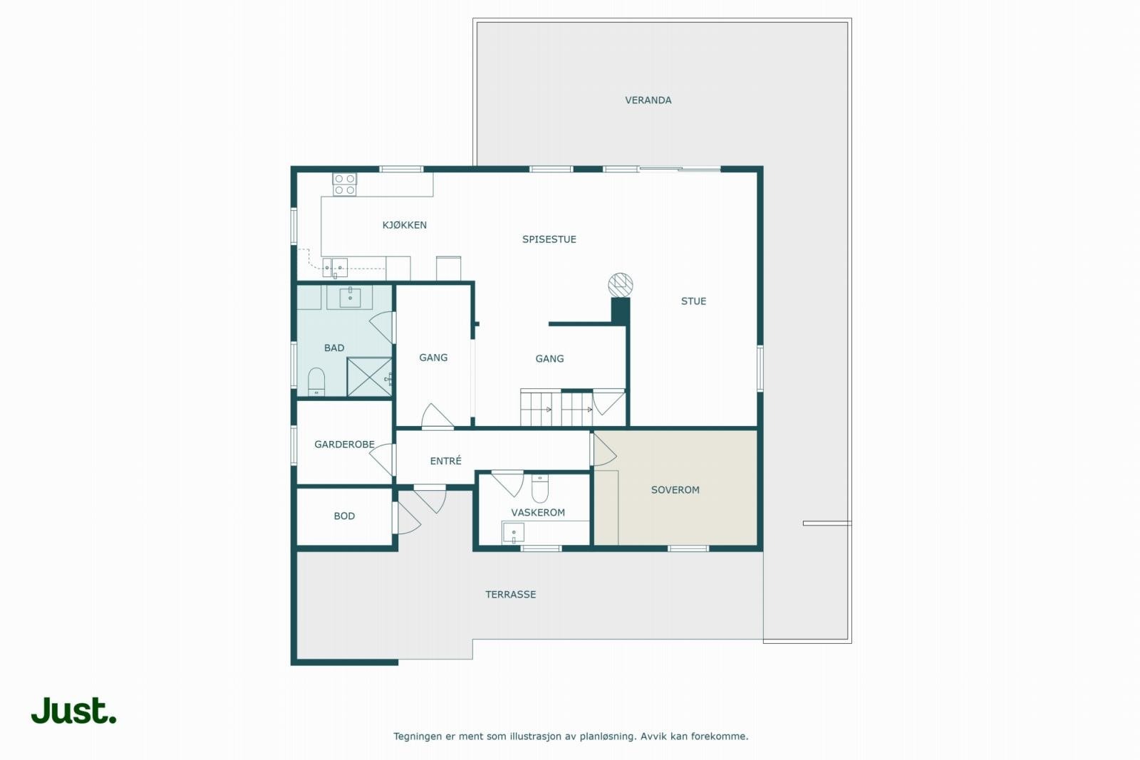 Planskisse hovedetasje Galleribilde