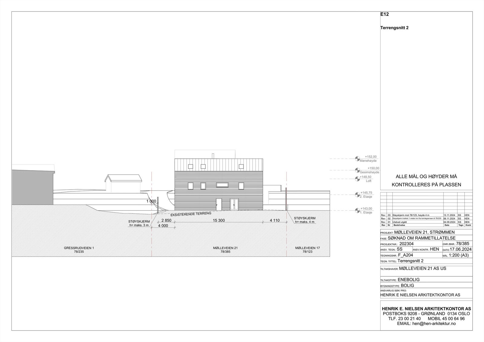 Tegninger som er vedlagt den godkjente rammetillatelsen. Galleribilde
