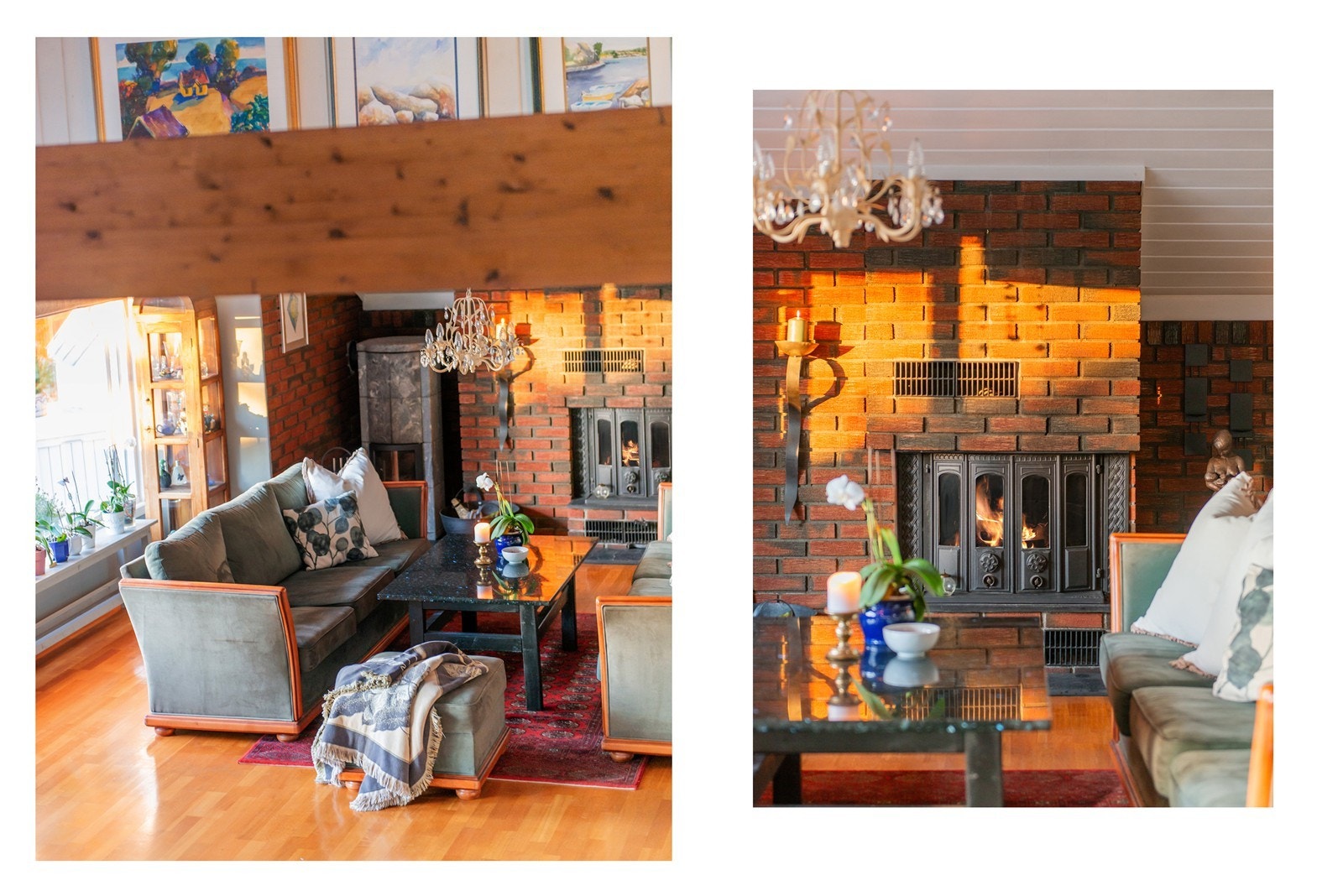 Disse høydeforskjellene i taket gjør selve stuedelen meget innbydende Galleribilde