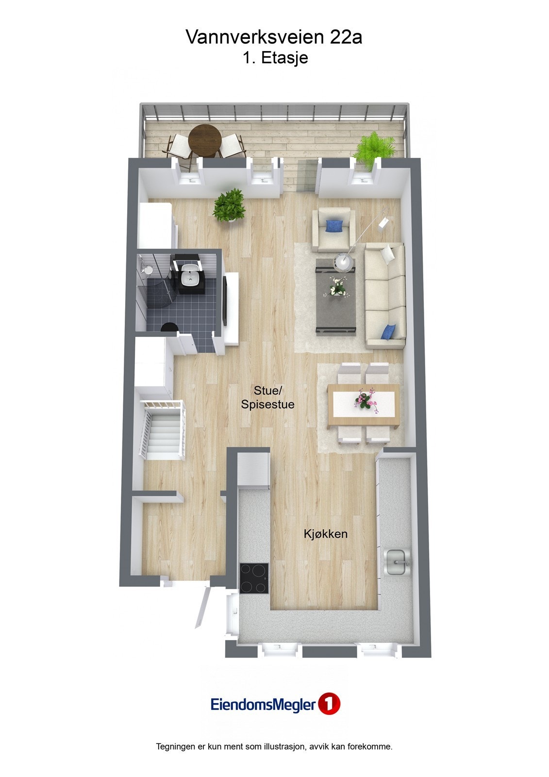 Vannverksveien 22a - 3D - 1. Etasje Galleribilde