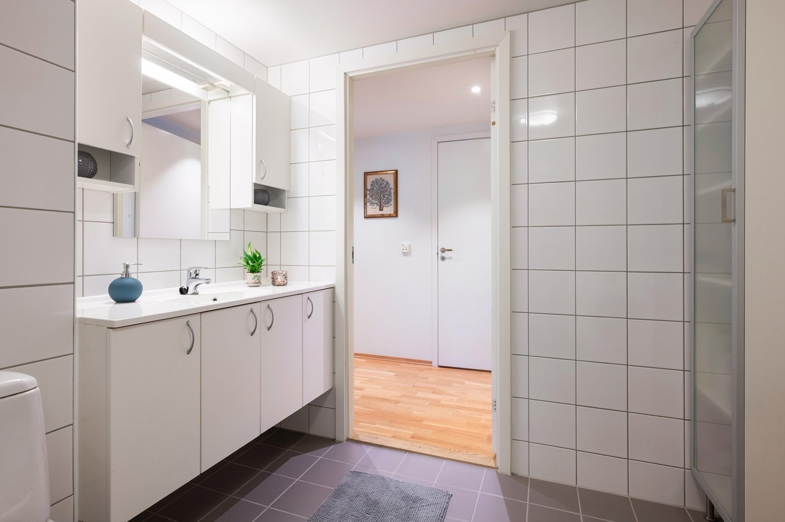 Badet har også adkomst via boligens gang. Galleribilde