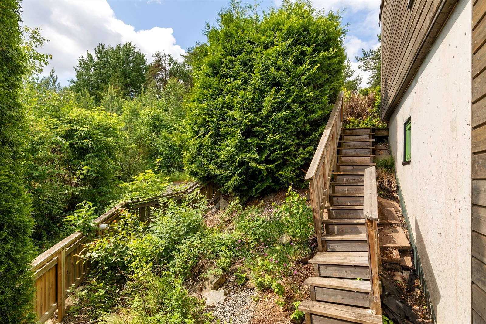 Hage med ikke helt rett trapp Galleribilde