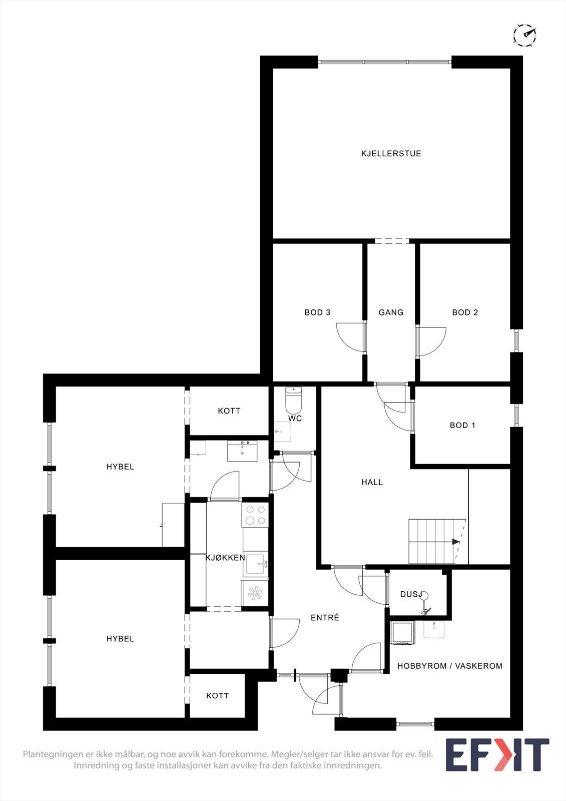 Plantegning sokkeletasje. Galleribilde