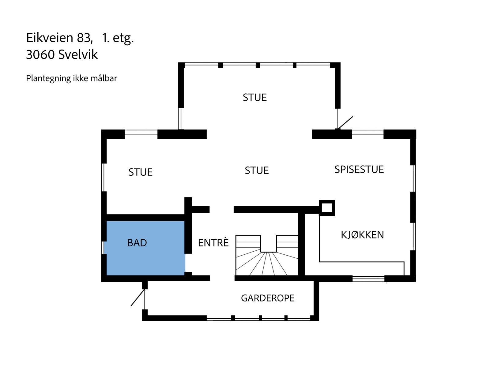Plantegning 1. etg Galleribilde
