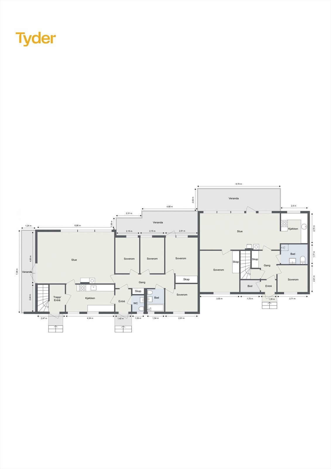 Plantegning 1. etasje Galleribilde