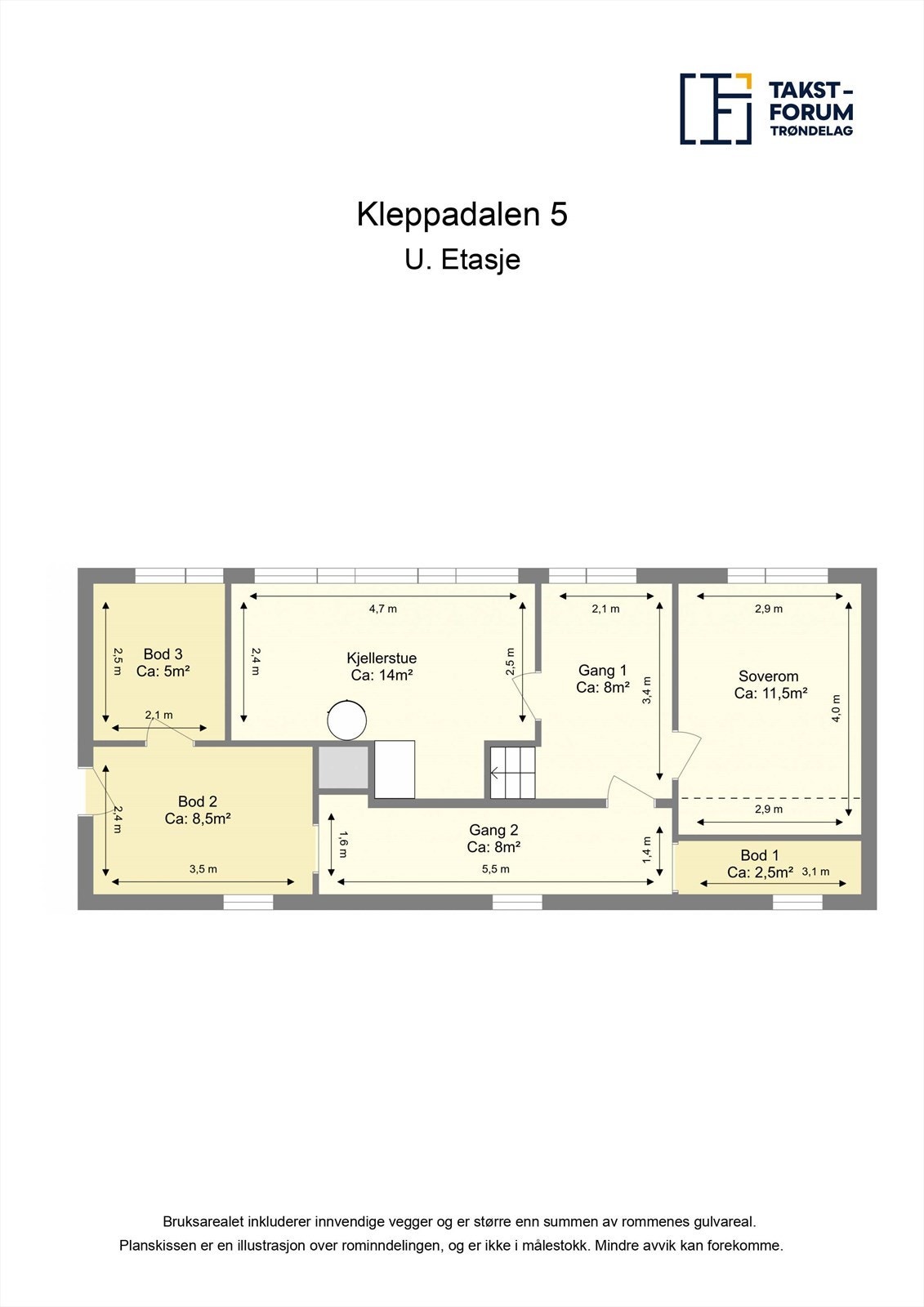 Plantegning U.etg. Galleribilde