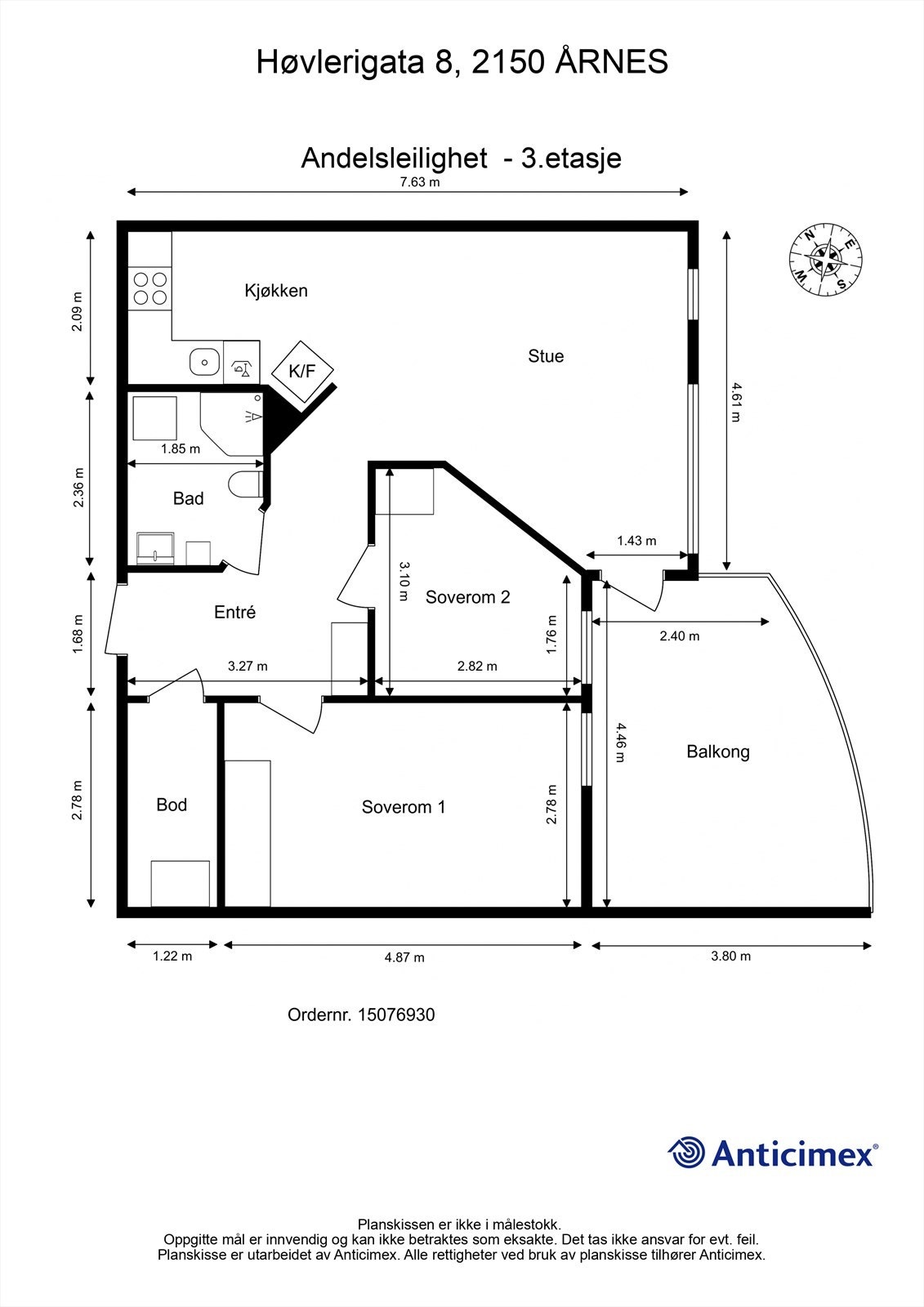 Plantegning - 3.etasje. Galleribilde