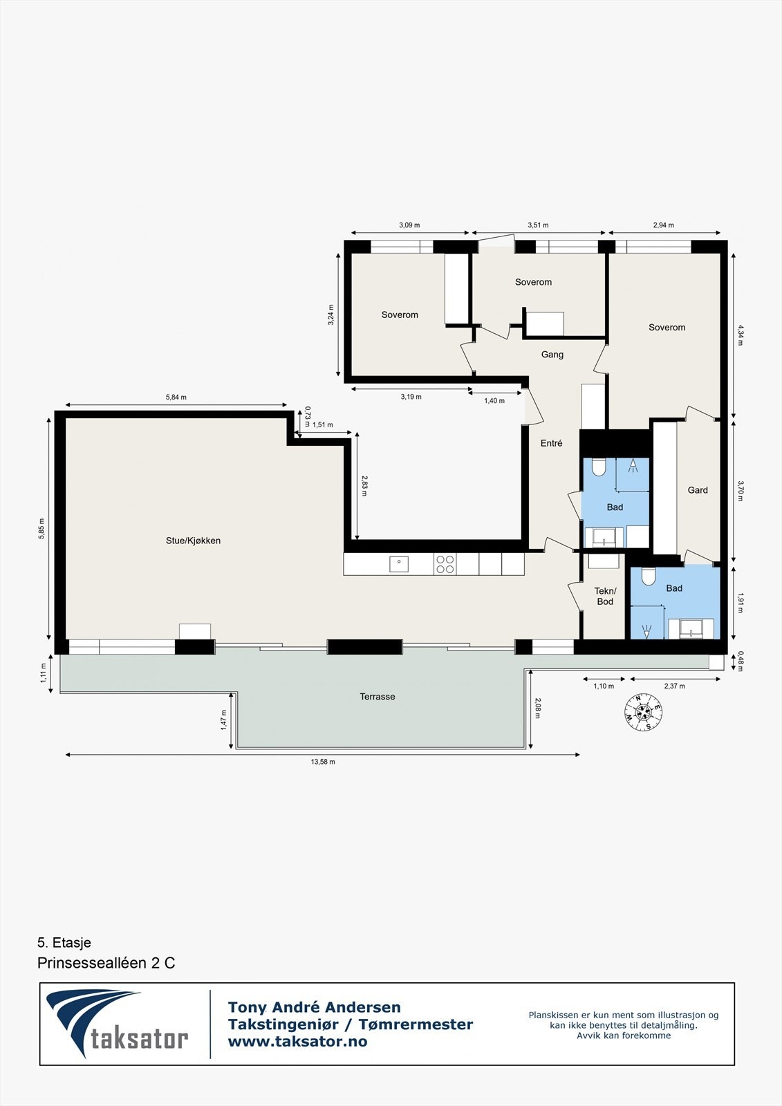 Prinsessealléen 2 C - 2D - 5. Etasje Galleribilde