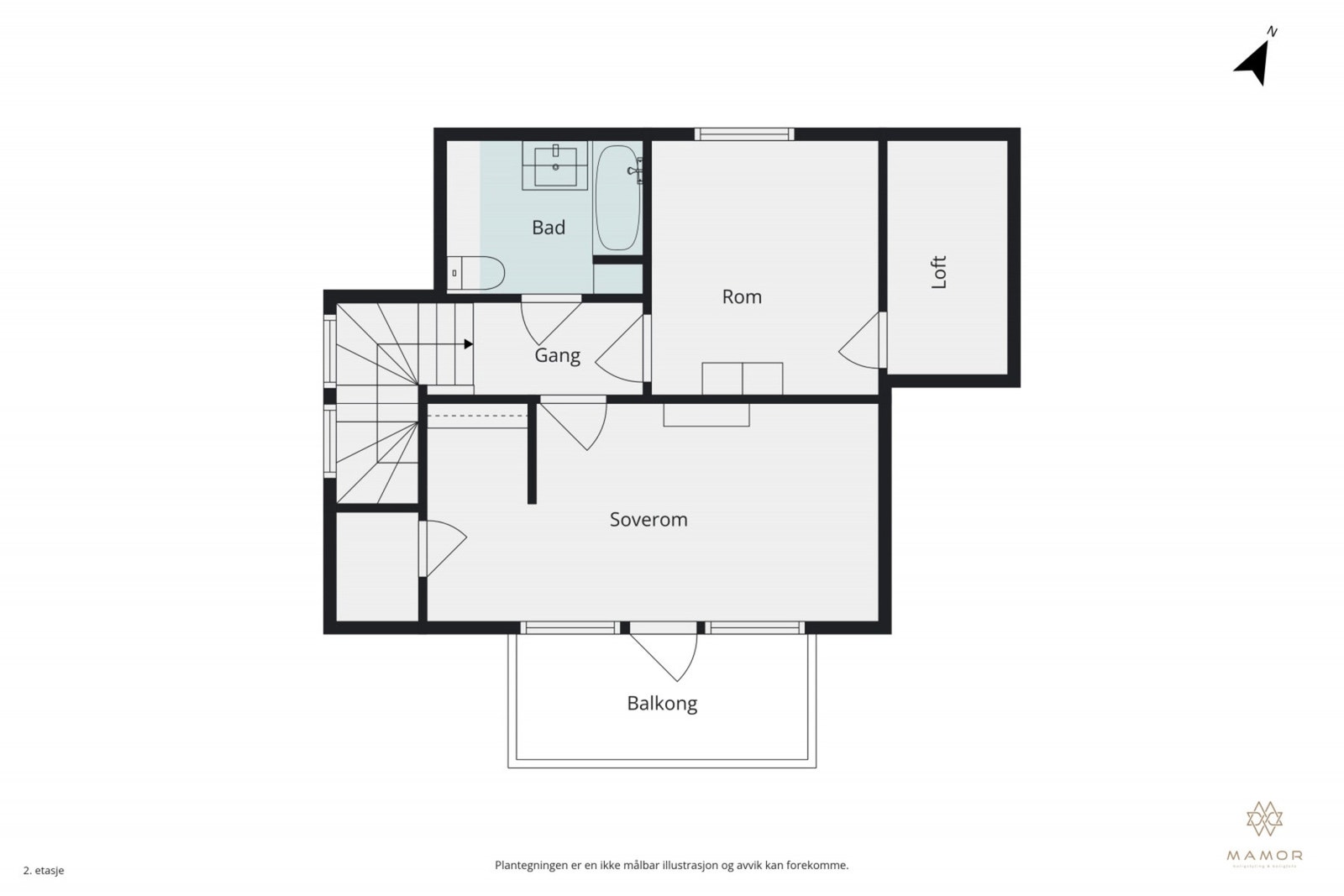 Plantegning 2. etasje Galleribilde