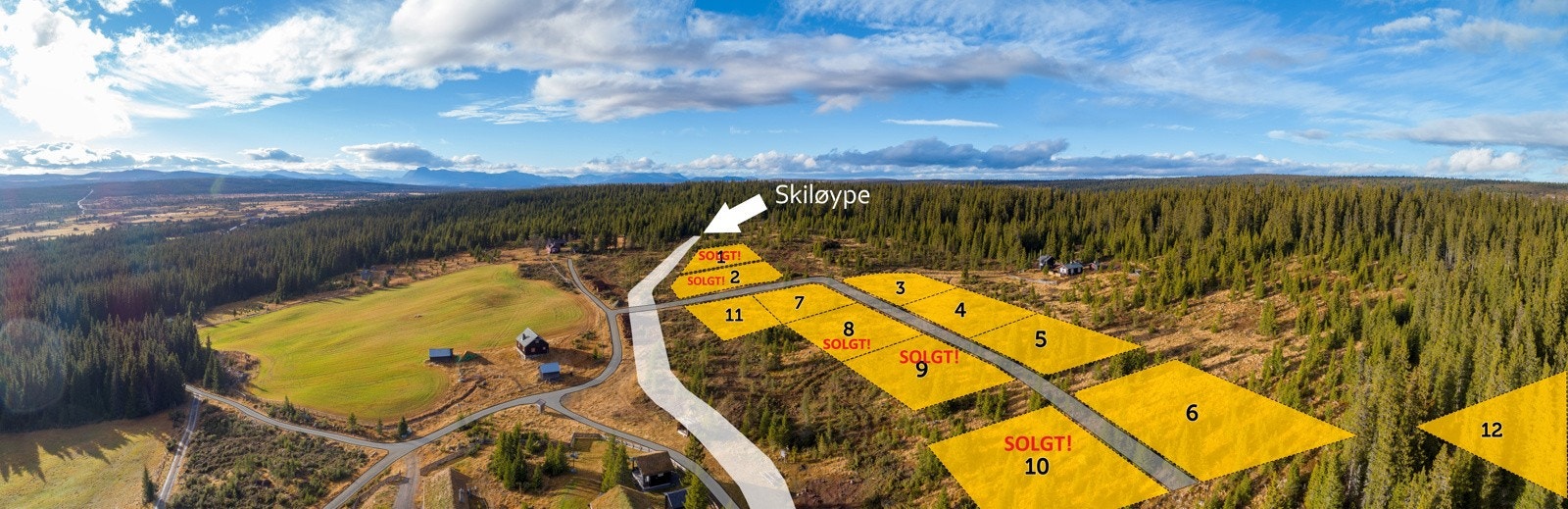 Velkommen til Brattstølen Panorama i Tisleidalen, "Go'biten av Valdres"! Tomtene ligger åpent og fritt, lett tilgjengelig hele året med skiløypetrasseen passerede i forkant.
Fotograf: Inviso (Tor Solberg) Galleribilde
