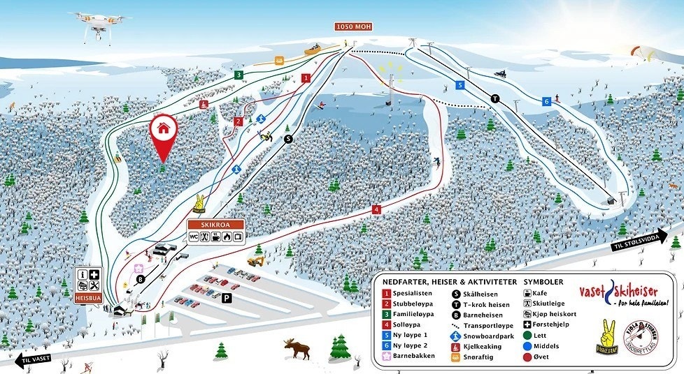 Vasetlia Panorama er en drøm for alle skiglade, og en bedre beliggenhet enn denne kan en ikke finne om en ønsker å kjøre alpint! Galleribilde
