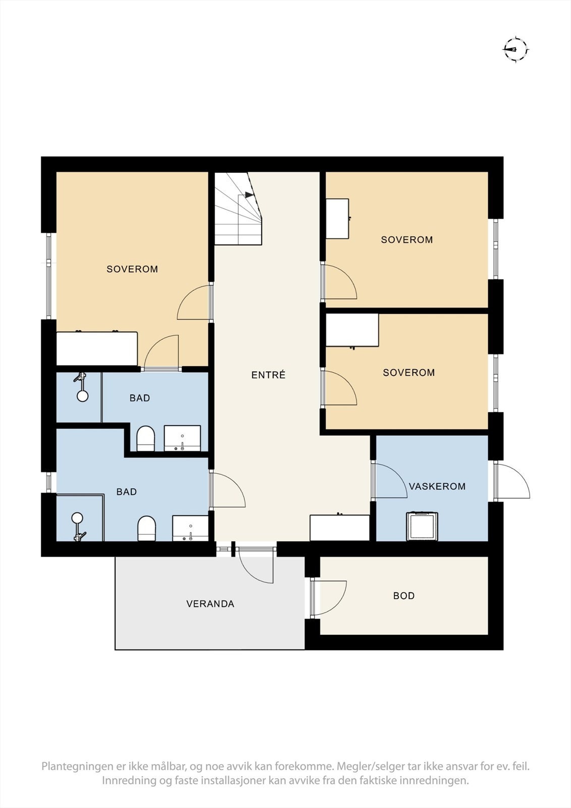 Plantegning av boligens 1. etasje. Galleribilde