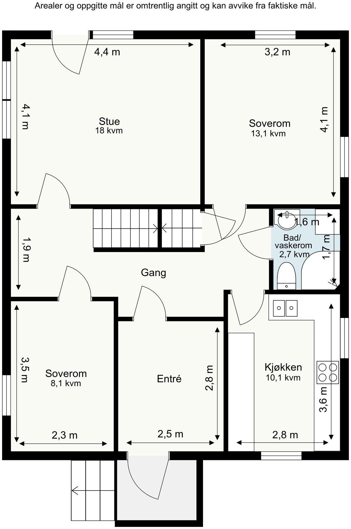 Planskisse 1. etasje. Galleribilde