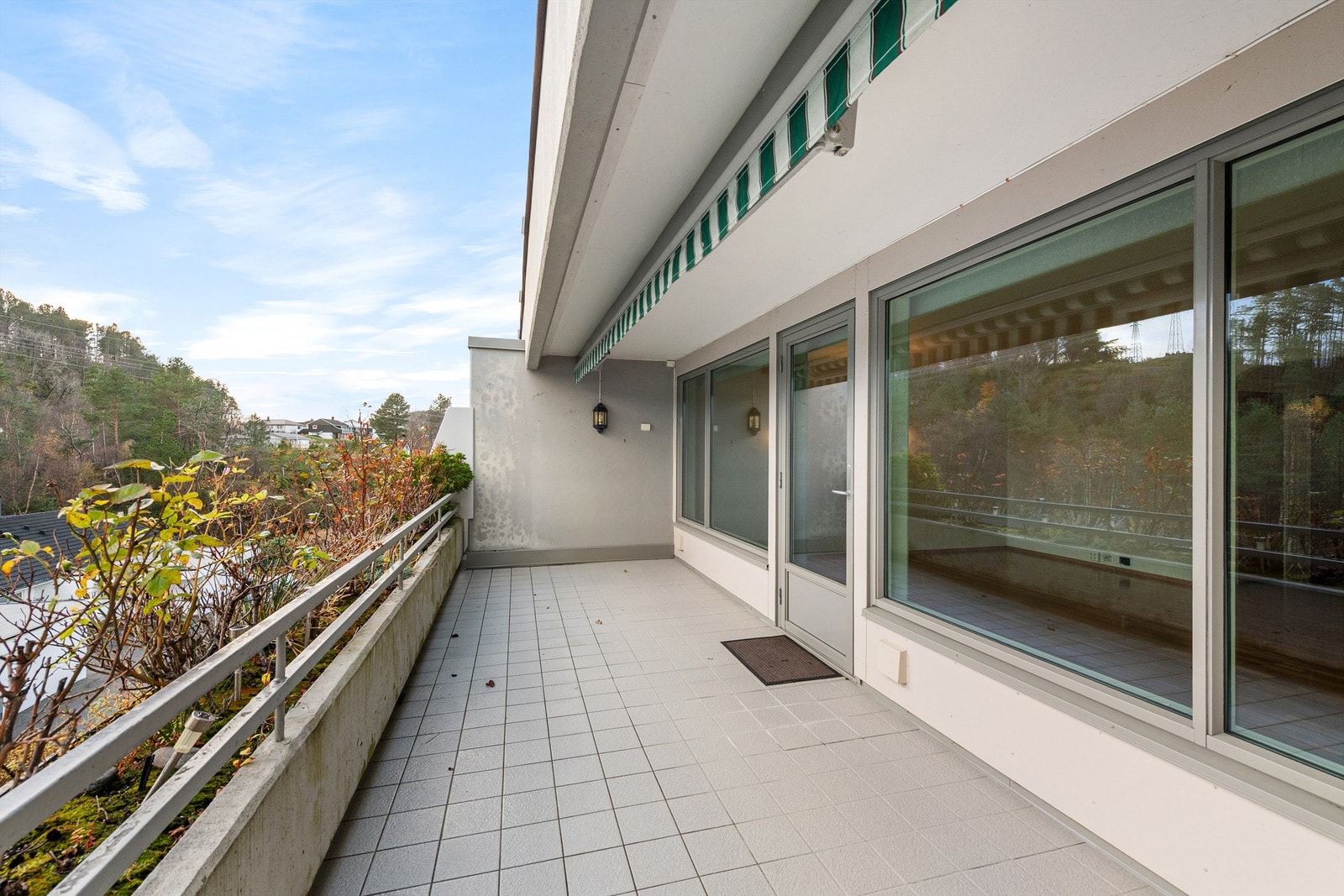 Sydvendt terrasse - faste blomsterkasser i front av terrassen Galleribilde