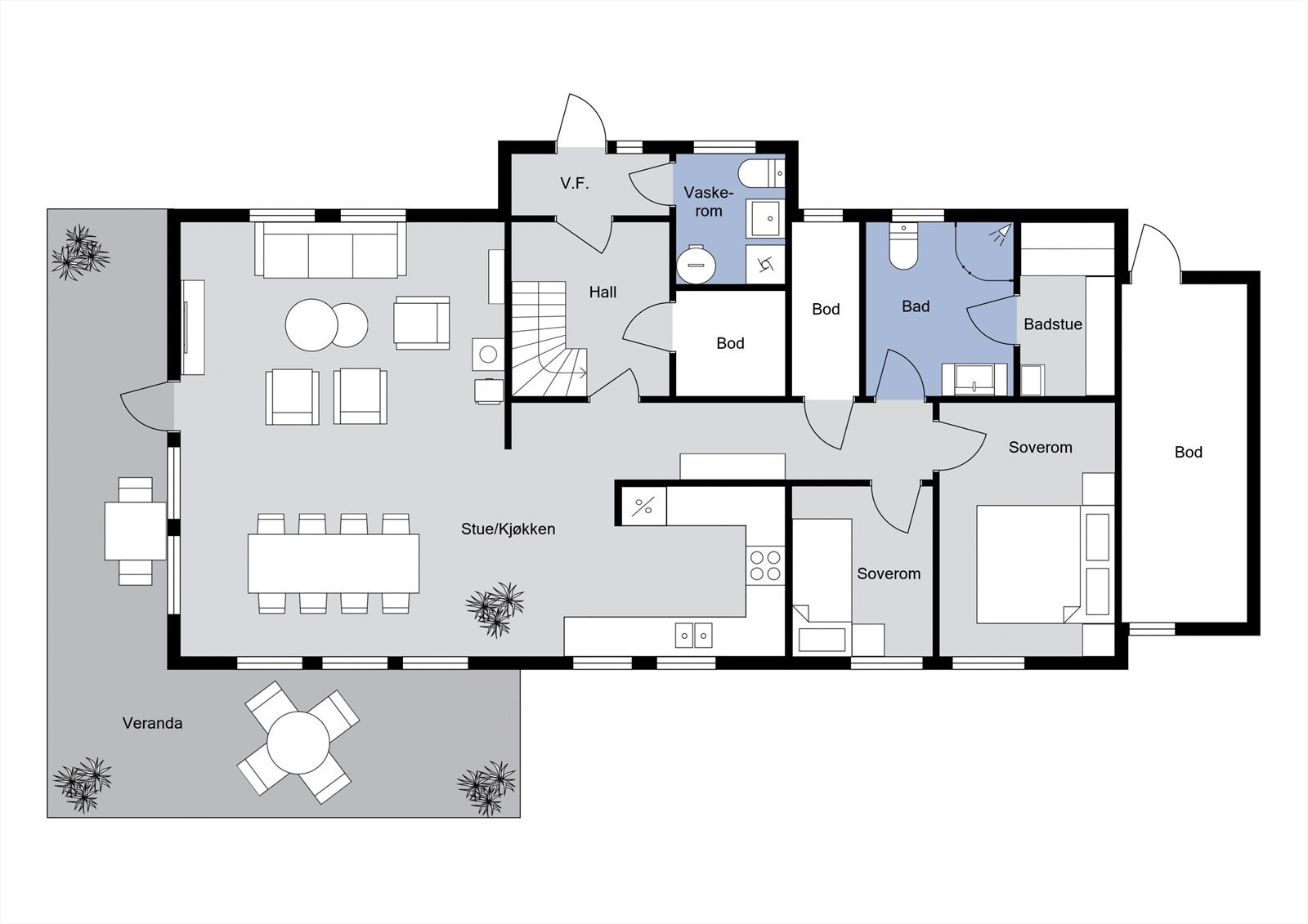 Plantegning 1. etasje Galleribilde
