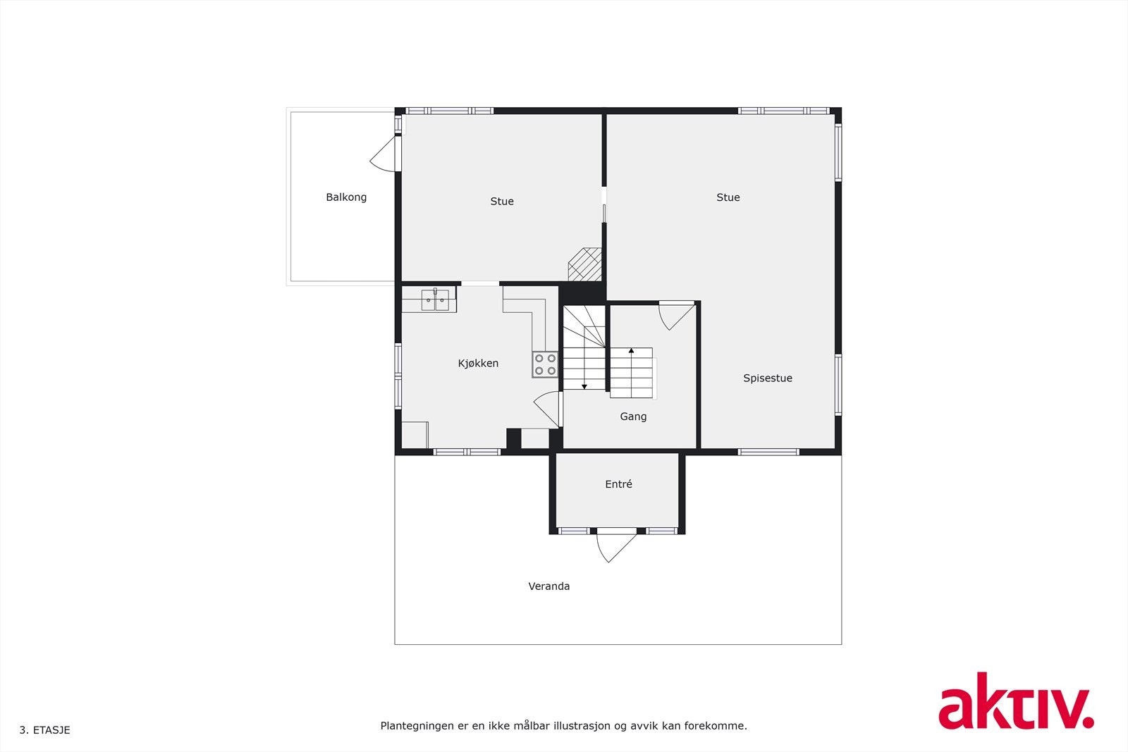 1. etasje
(NB! Veranda ifbm. inngangsparti er kun et støpt dekke). Galleribilde
