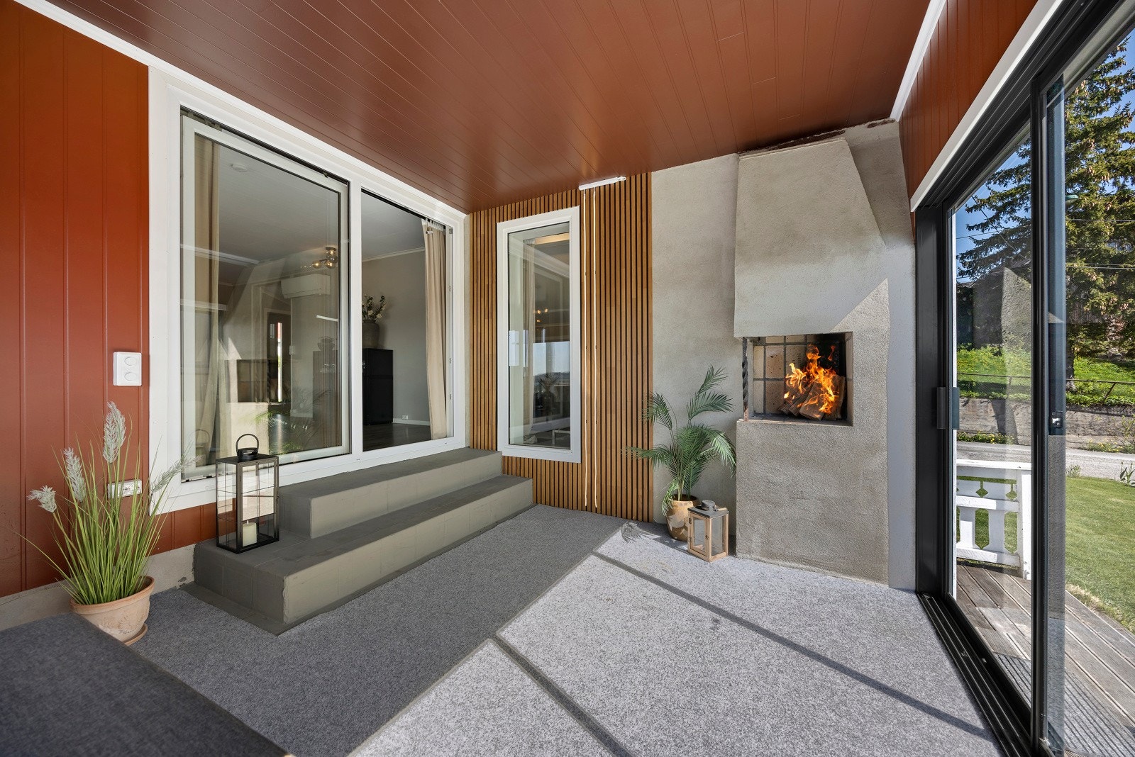 Her har du peis i vinterhagen på kalde dager! Galleribilde