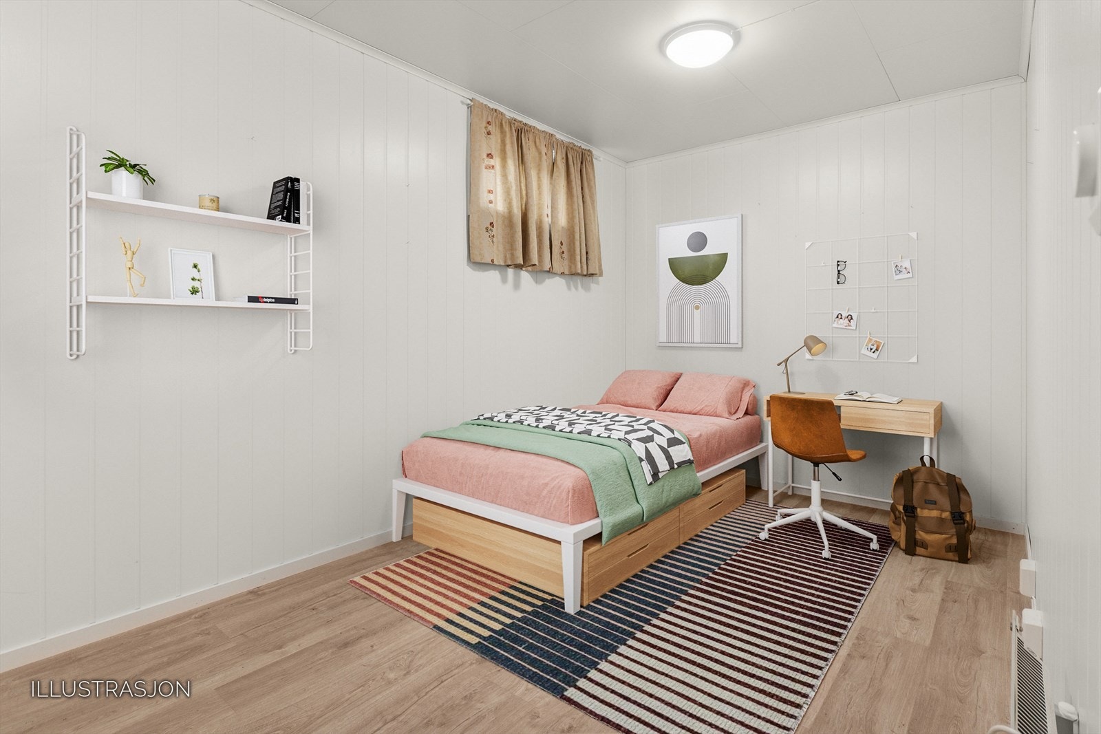 Rom i kjeller som har vært benyttet som soverom. Rommet er ikke omsøkt/godkjent Galleribilde