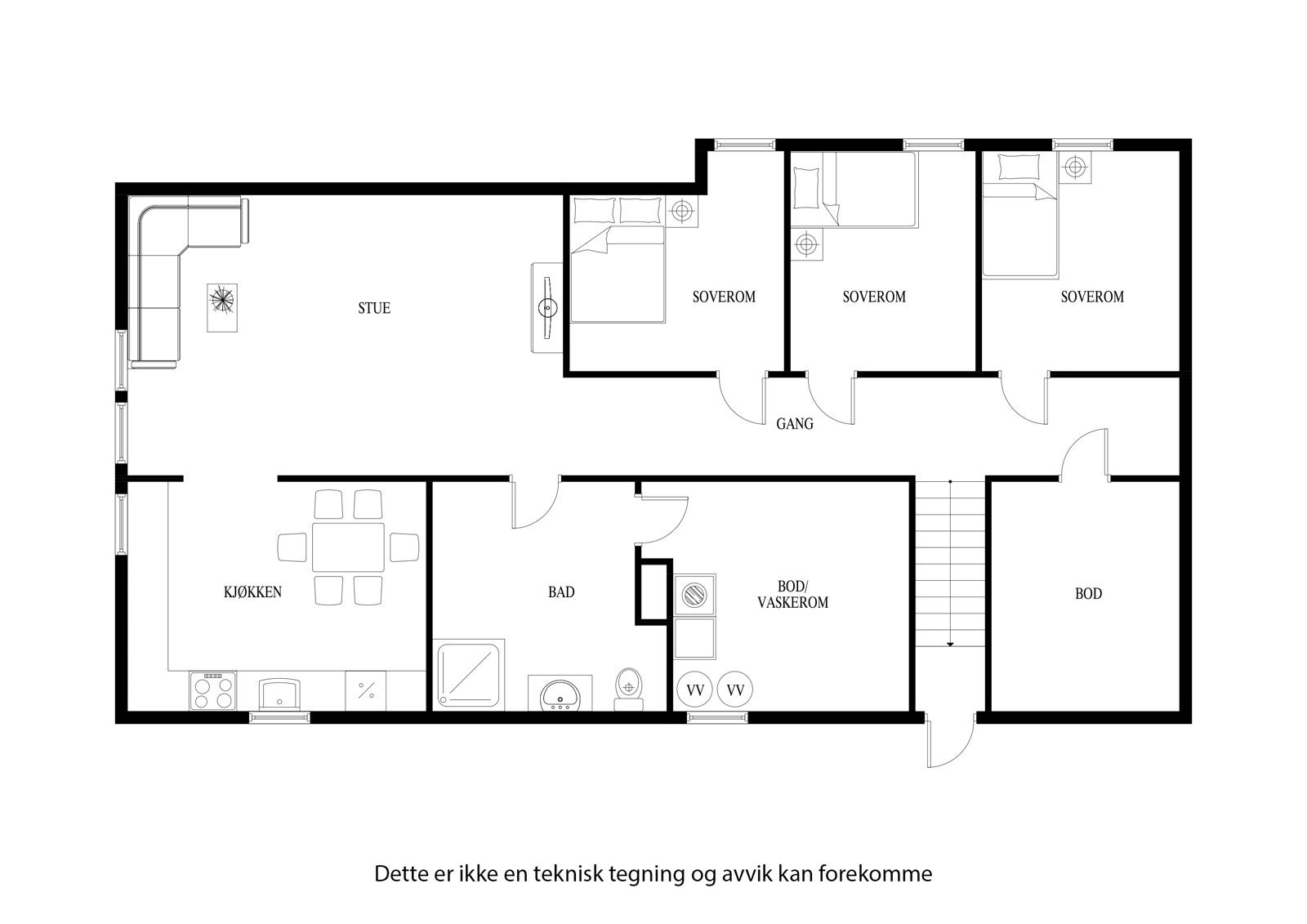 Planløsning underetasjen Galleribilde