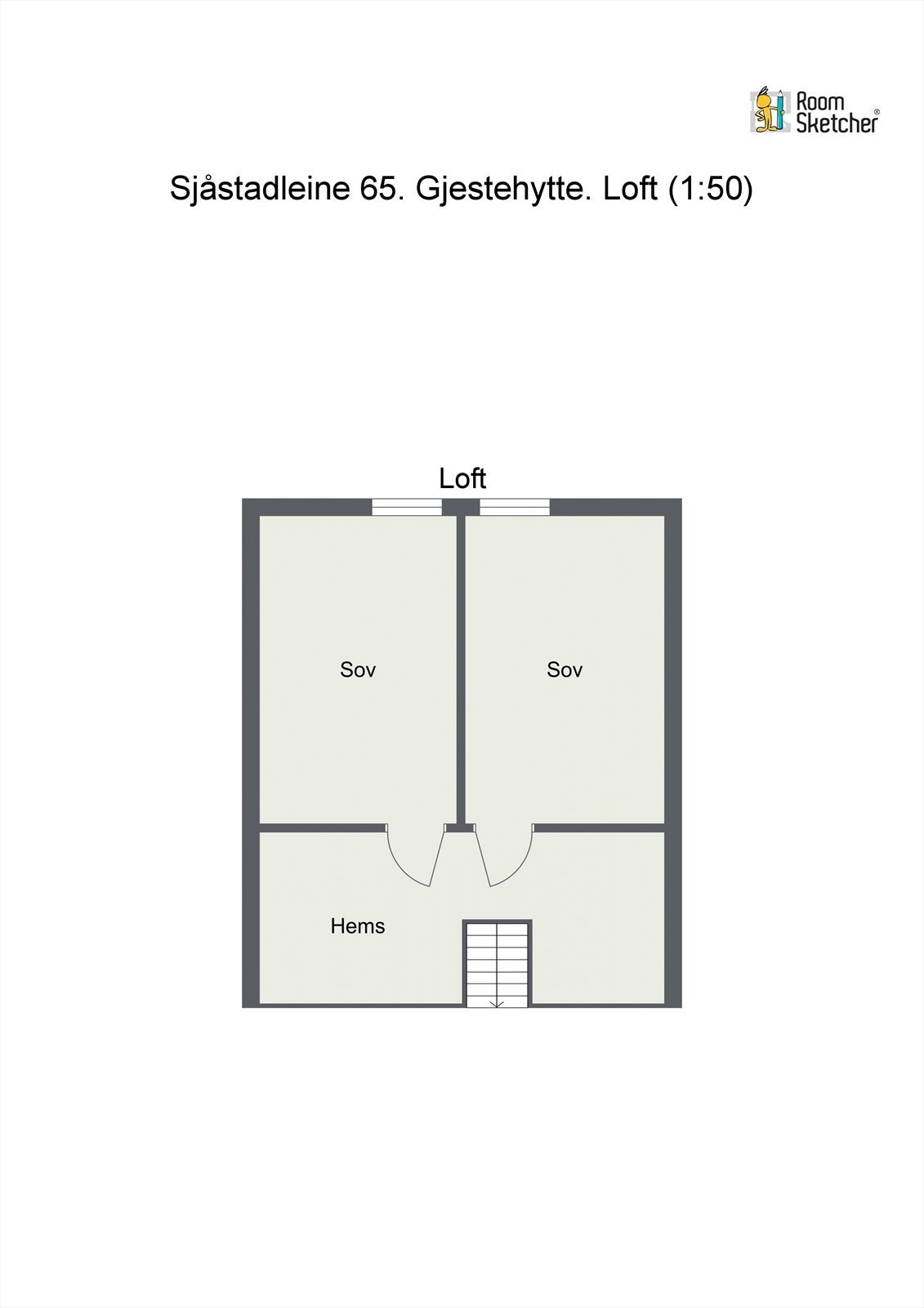 Plantegning loftplan anneks/gjestehytte Galleribilde