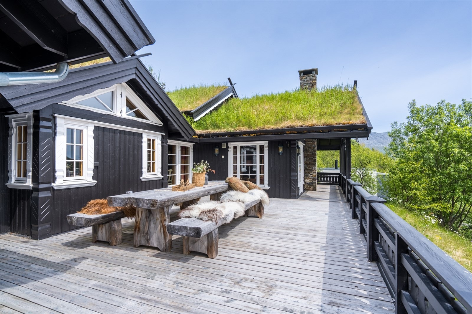 Terrasse foran hele hytta Galleribilde