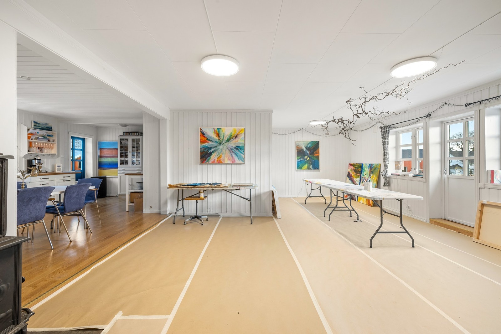 Her vil det være mulig å kjøpe kunstverk under visning Galleribilde