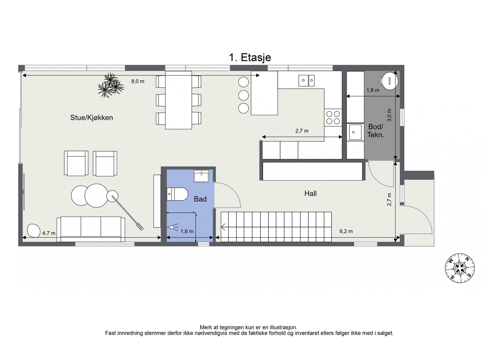 Plantegning 1.etasje Galleribilde