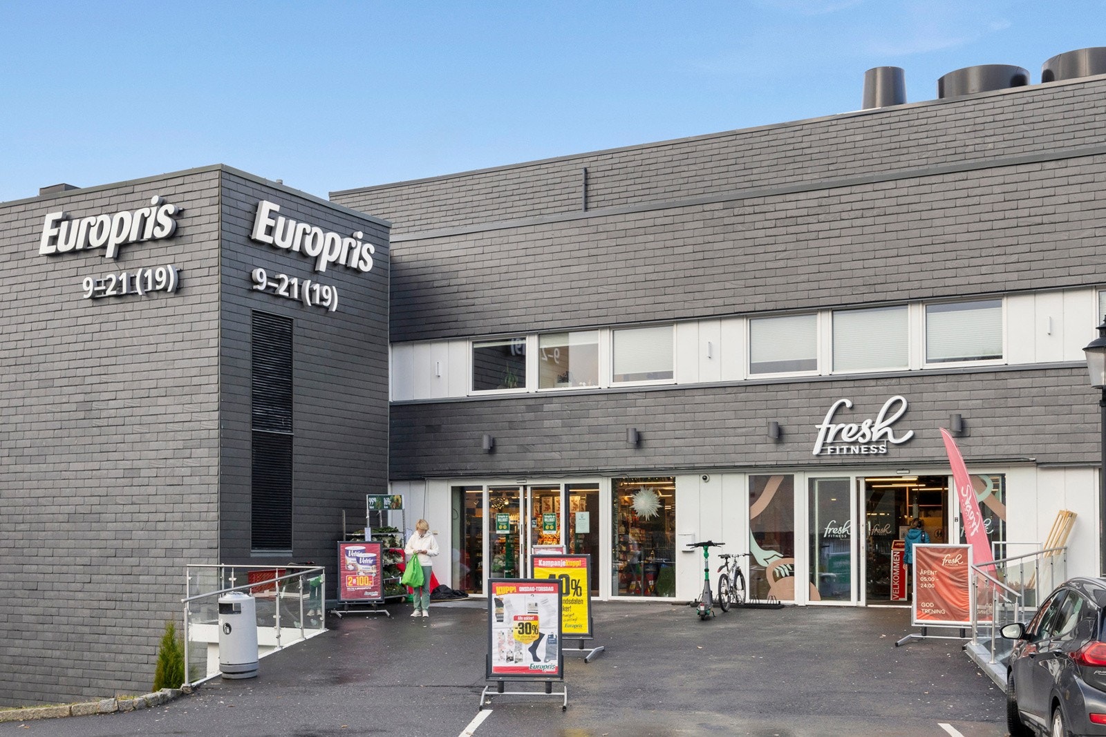 Europris og Fresh fitness i umiddelbar nærhet. Galleribilde