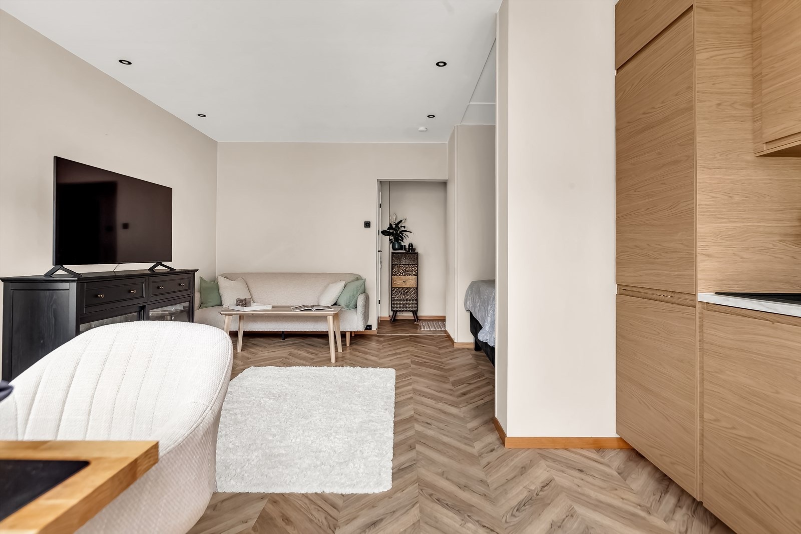 Oppvarming, TV og fibernett er inkludert i felleskostnadene. Galleribilde