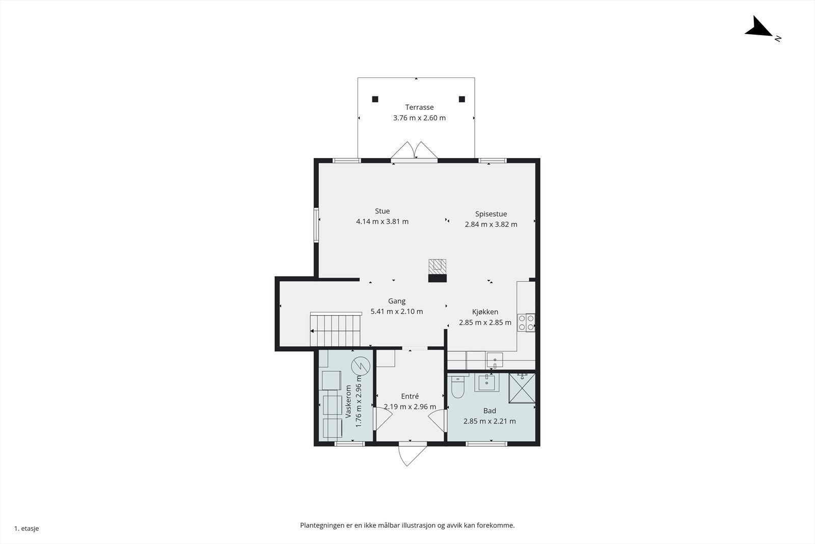 Plantegning 1. etasje Galleribilde