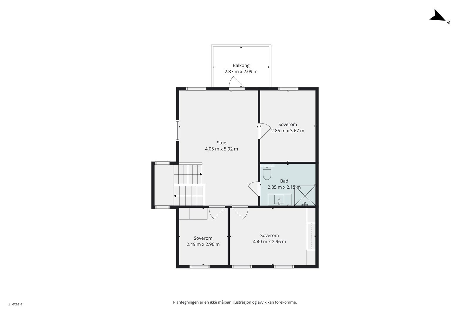 Plantegning 2. etasje Galleribilde