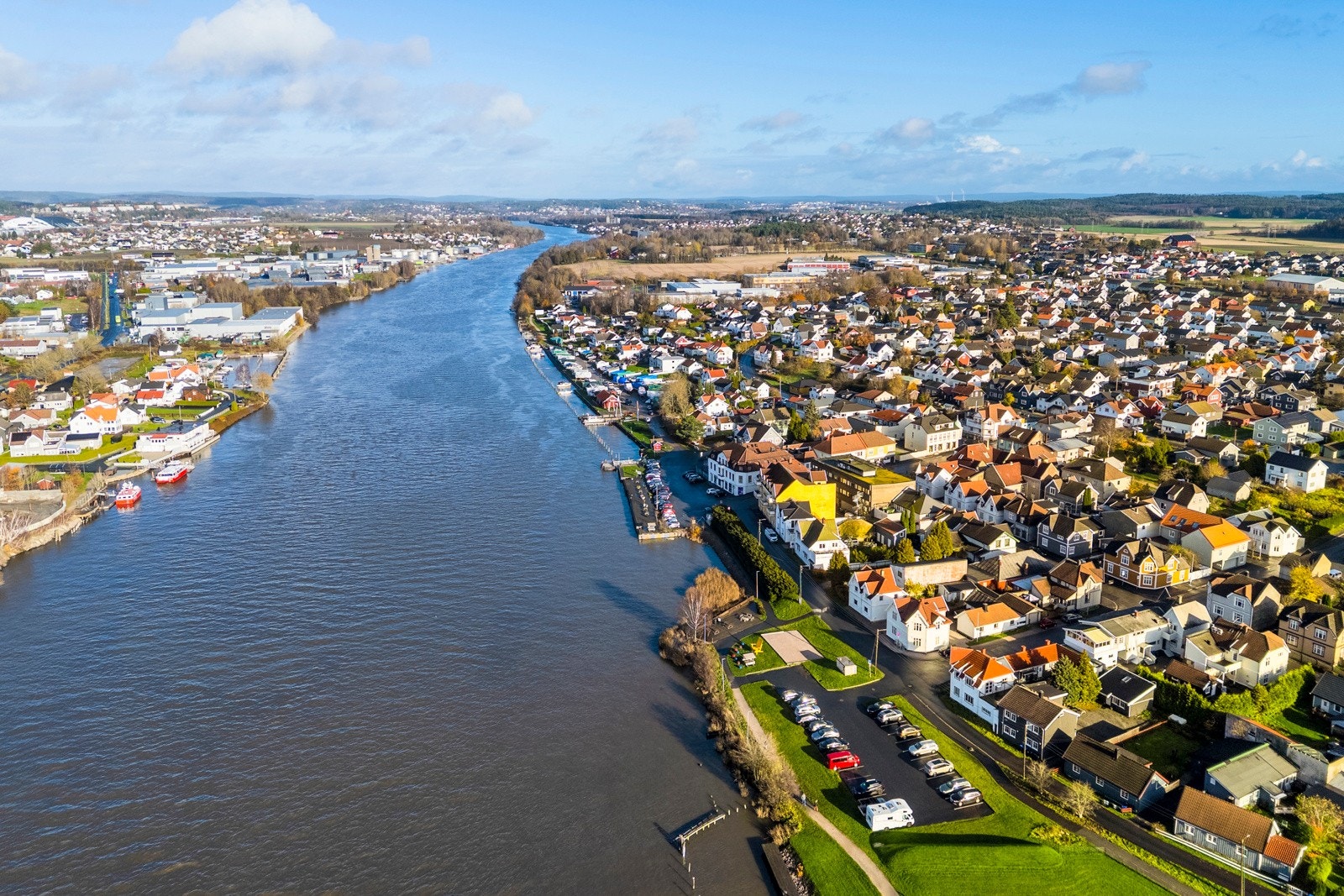 Dronefoto over nabolaget Galleribilde