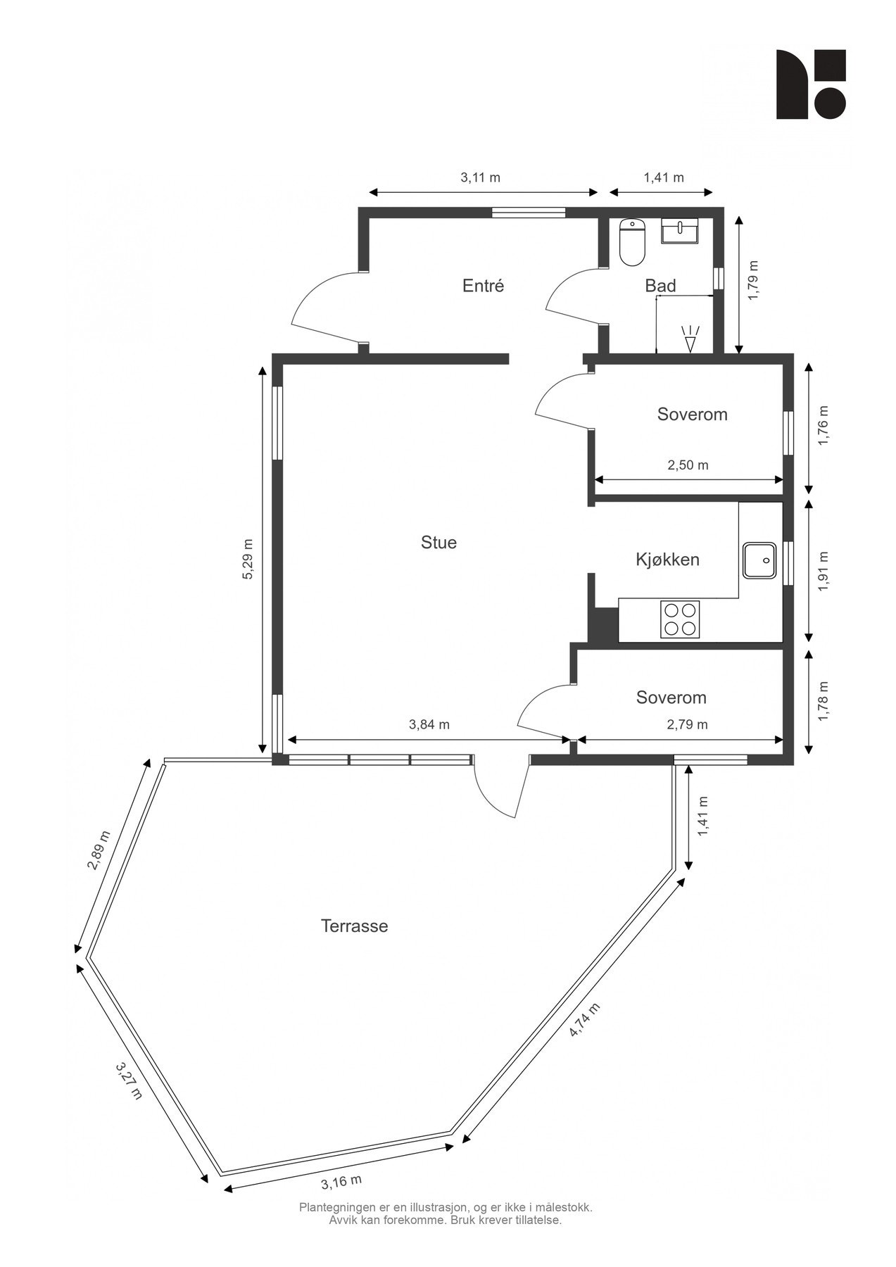 Hyttas plantegning Galleribilde