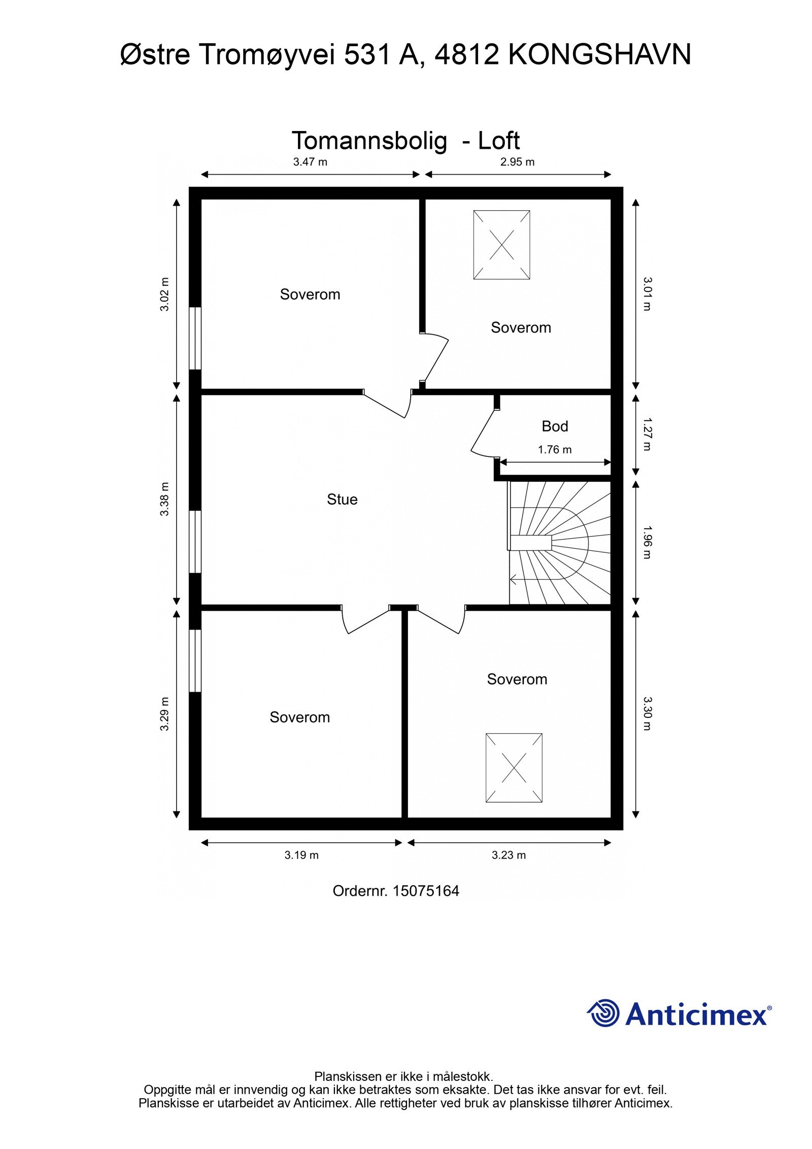 Plantegning - Loft Galleribilde