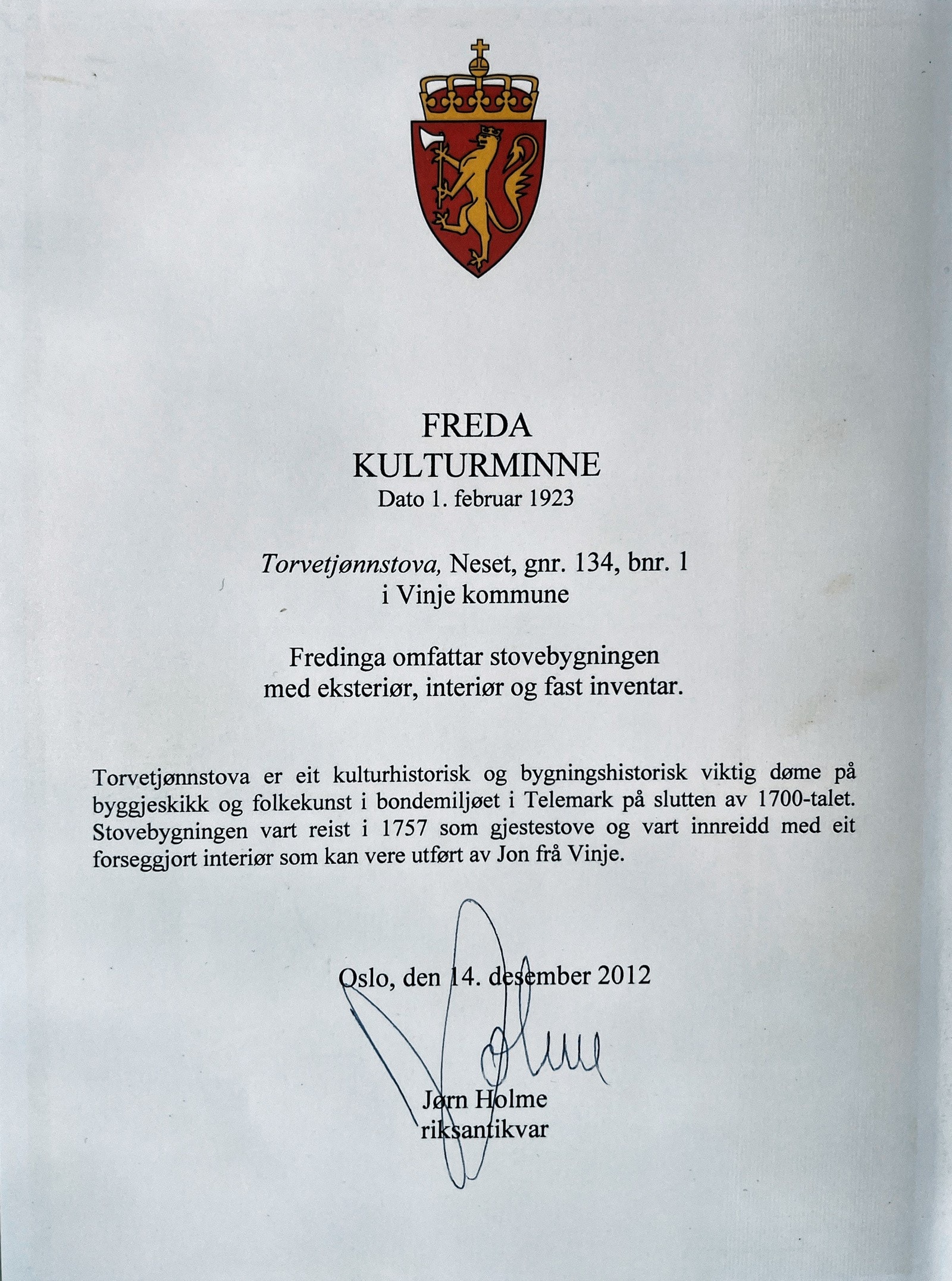 Torvetjønnstova, et kulturminne som ble fredet så tidlig som i 1923 Galleribilde