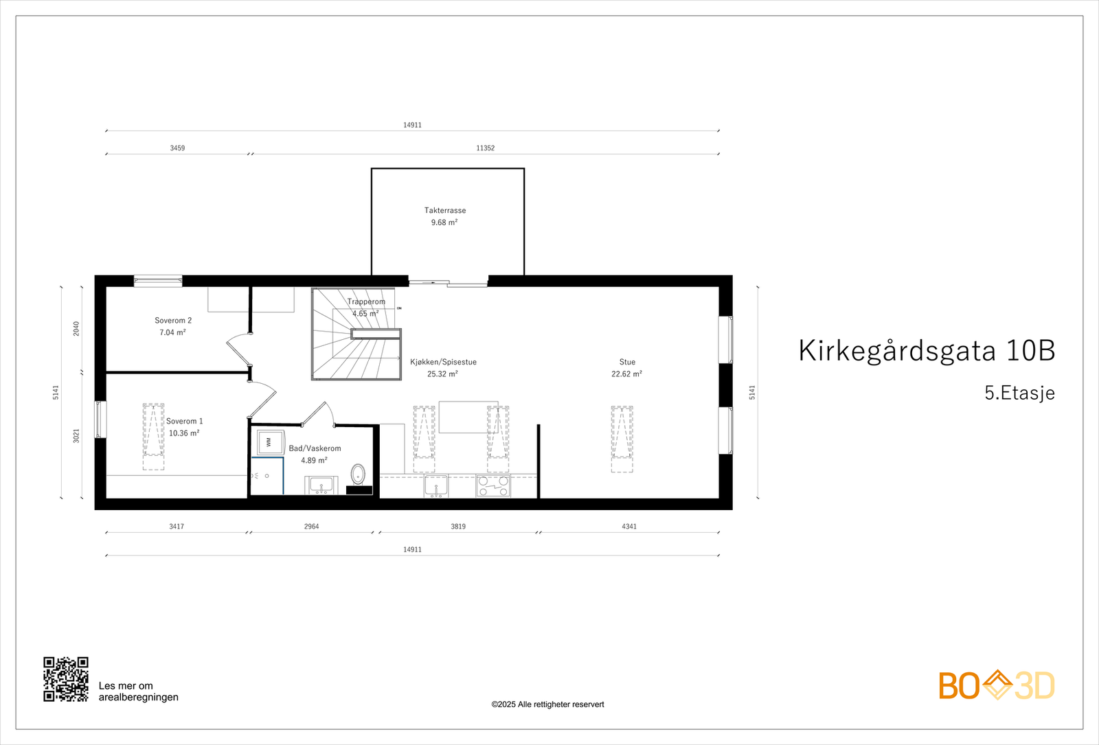 Dagens plantegning hovedplan. Galleribilde