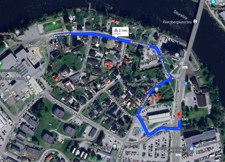 Avstand til Eikli busstopp Galleribilde