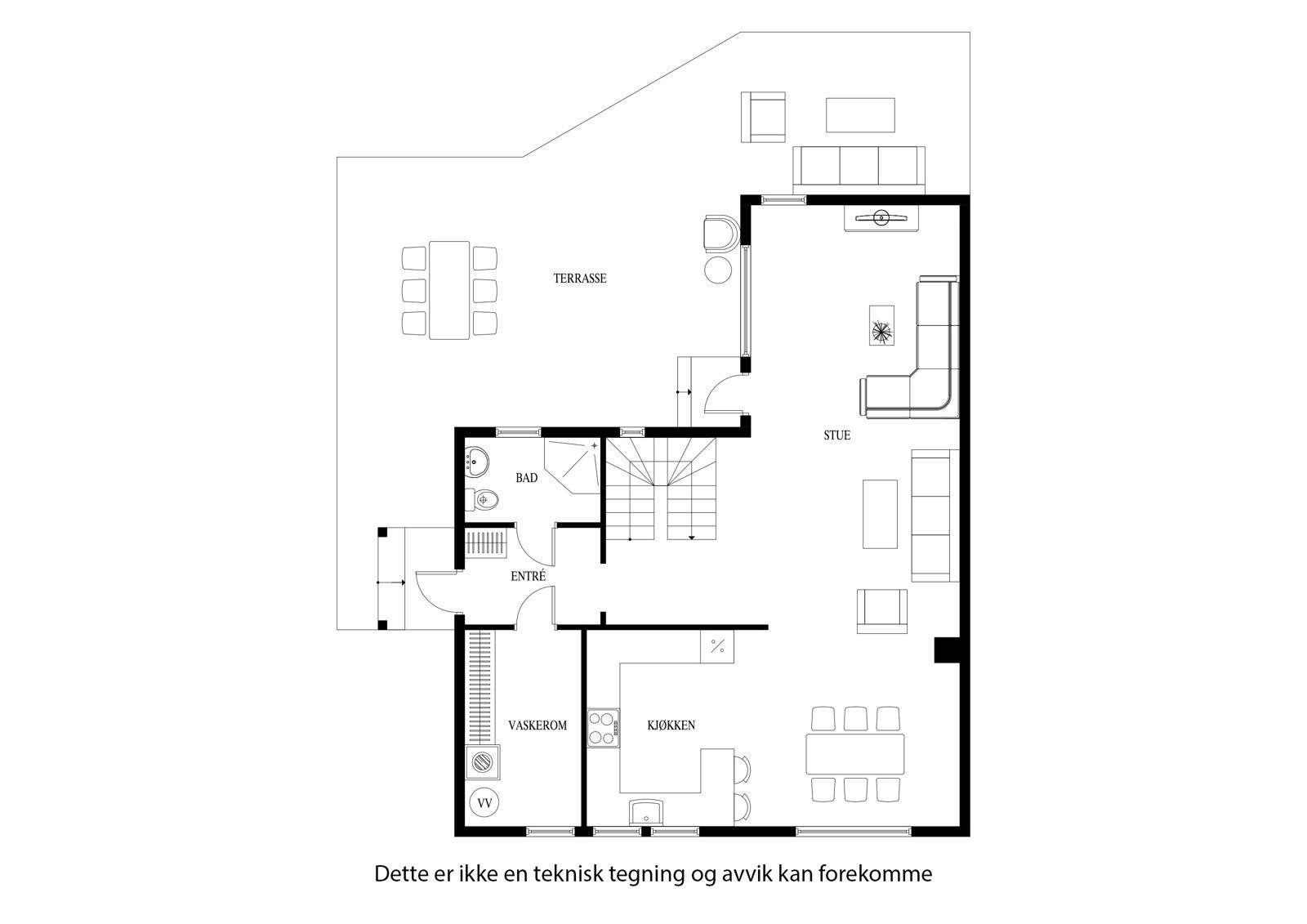 Plantegning 1. etasje Galleribilde
