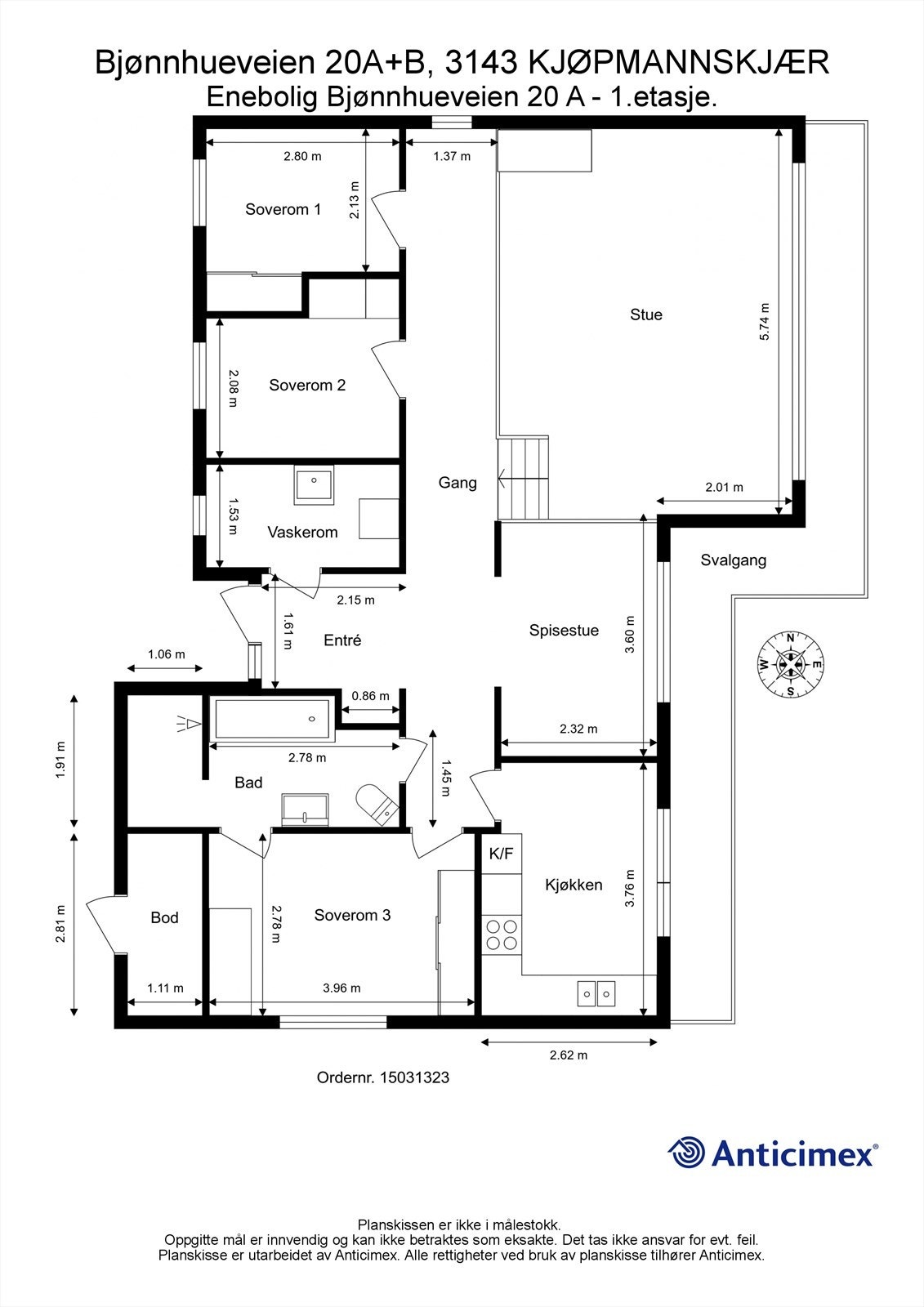 Plantegning 20 A - 1 etasje Galleribilde