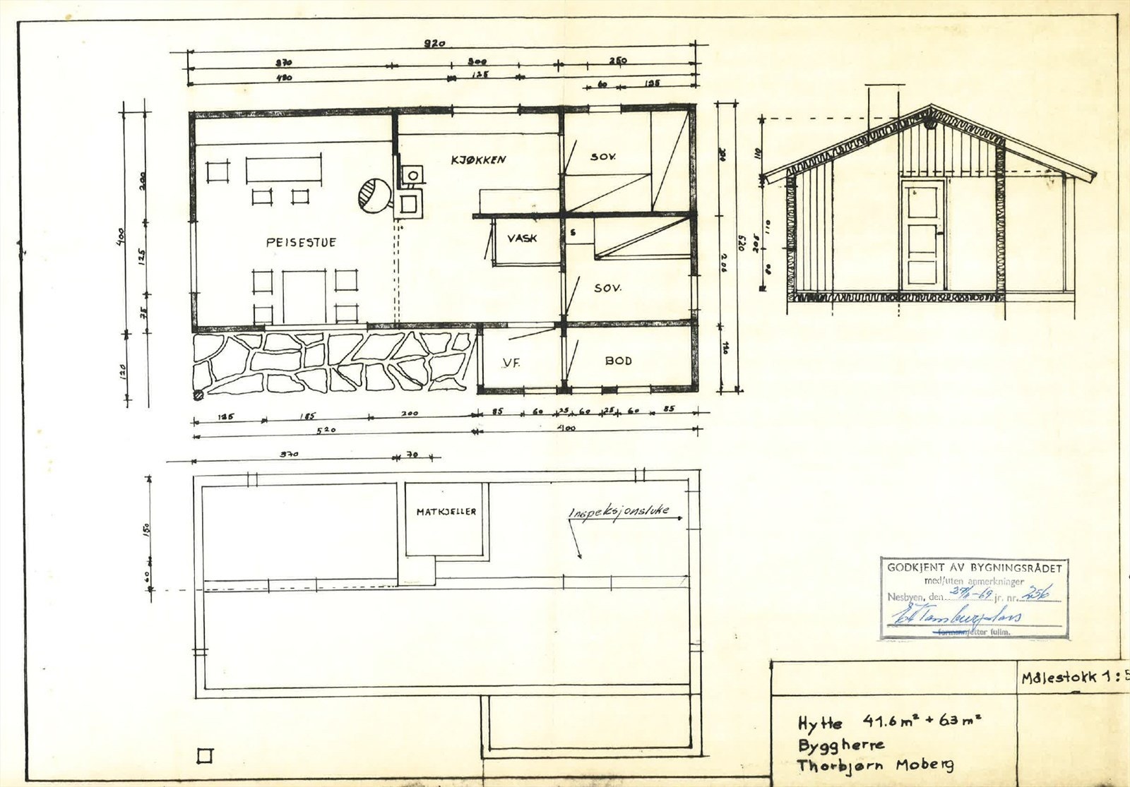 Plantegning hytte Galleribilde