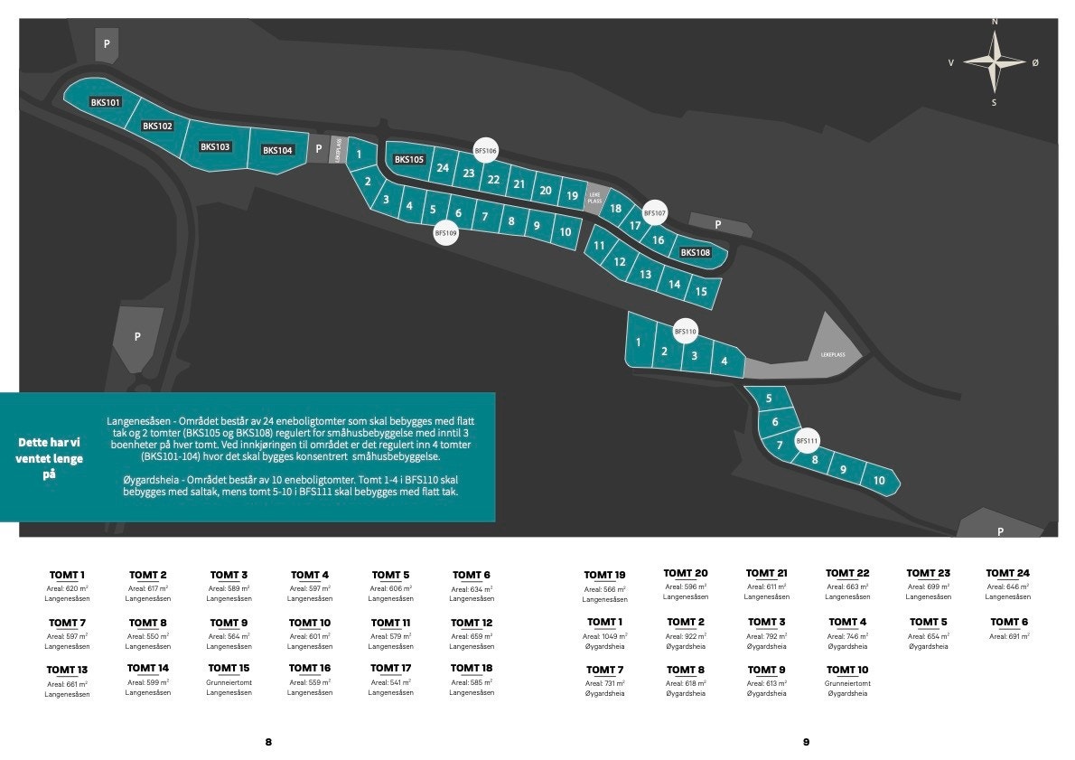 Boligtomter på Langenesåsen og Øygardsheia. Tomt 10 er nå for salg. Galleribilde